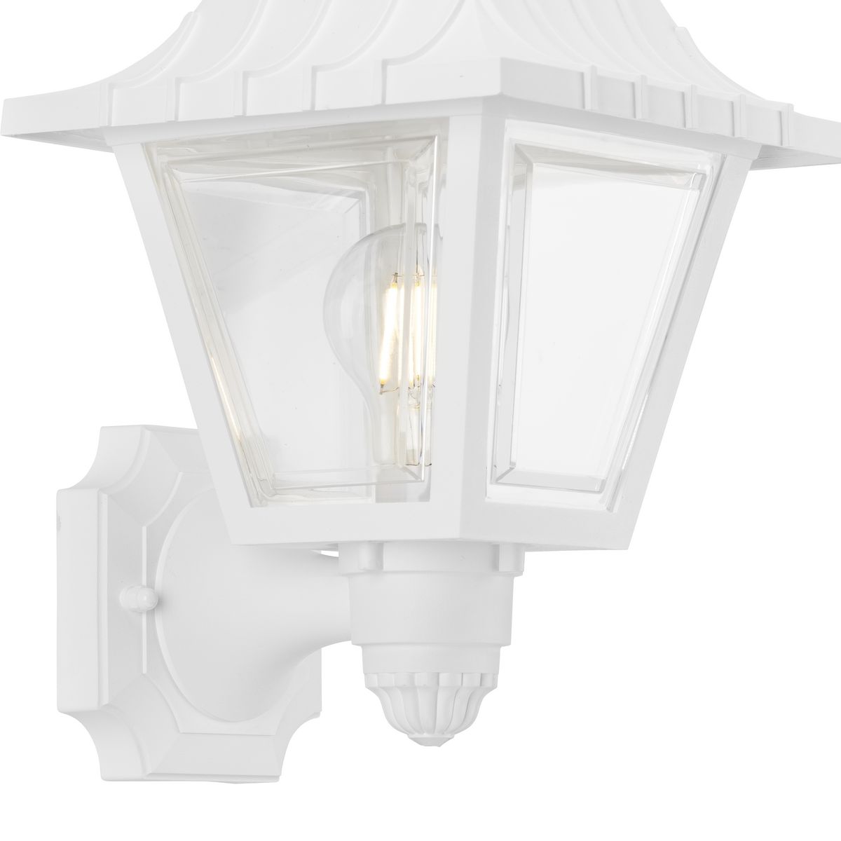 White Polypropylene Mansard Roof Wall Lantern