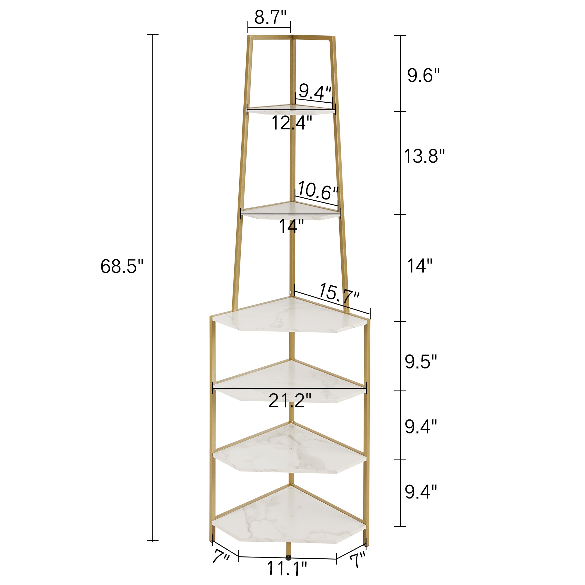 Vecelo LOE-XF-CCS03-GLD bookcases - View #3