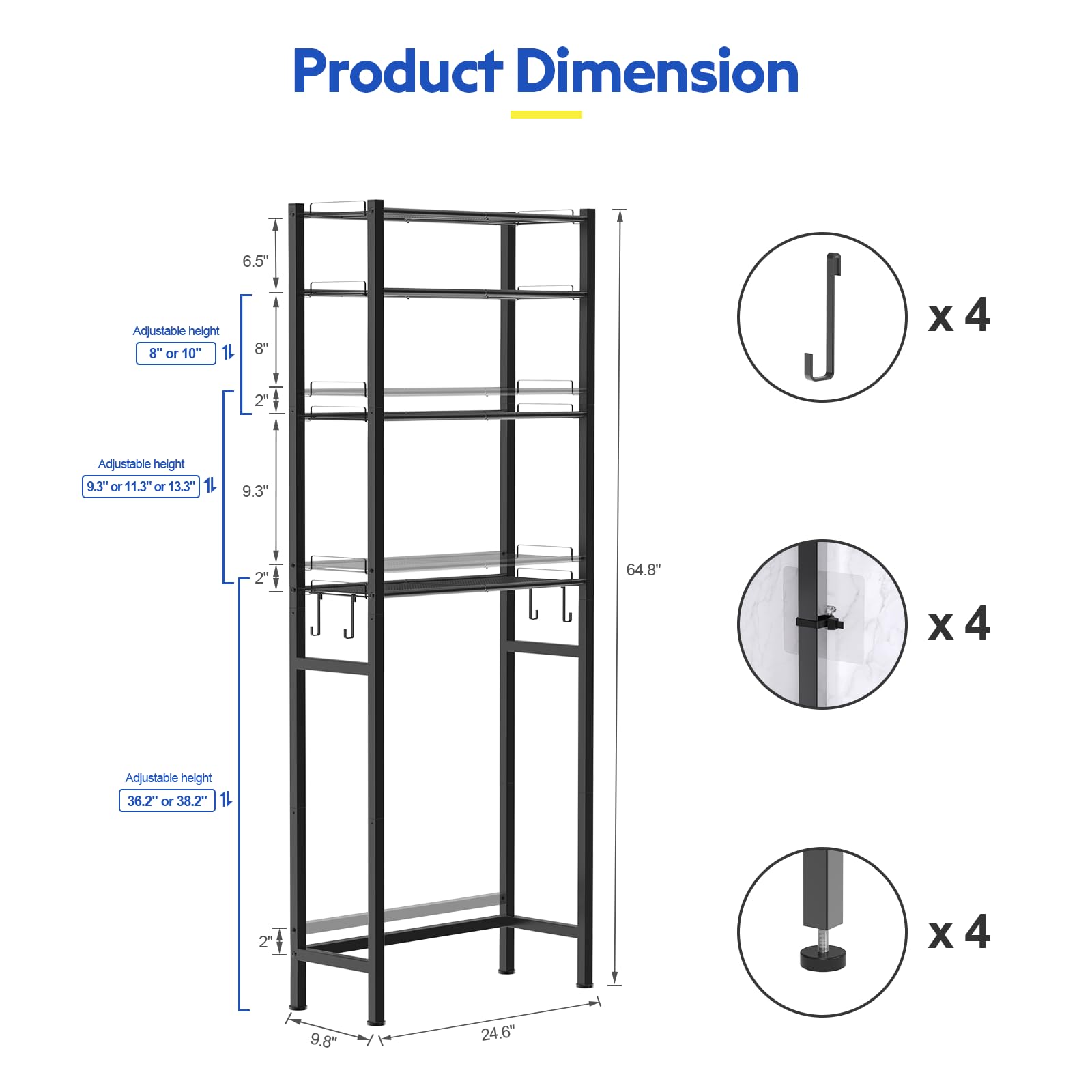 Misopily LMS1224B40 Bathroom-Shelves - View #2