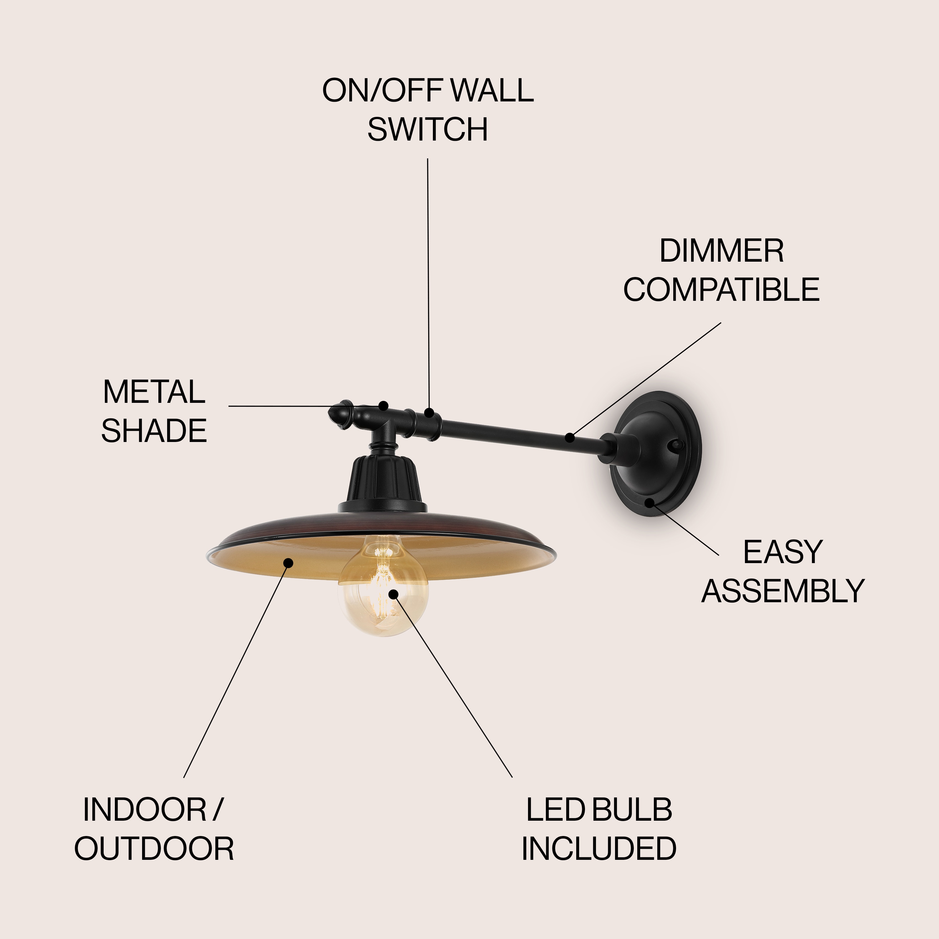 JONATHAN  Y JYL7616G Outdoor-Wall-Lighting - View #3