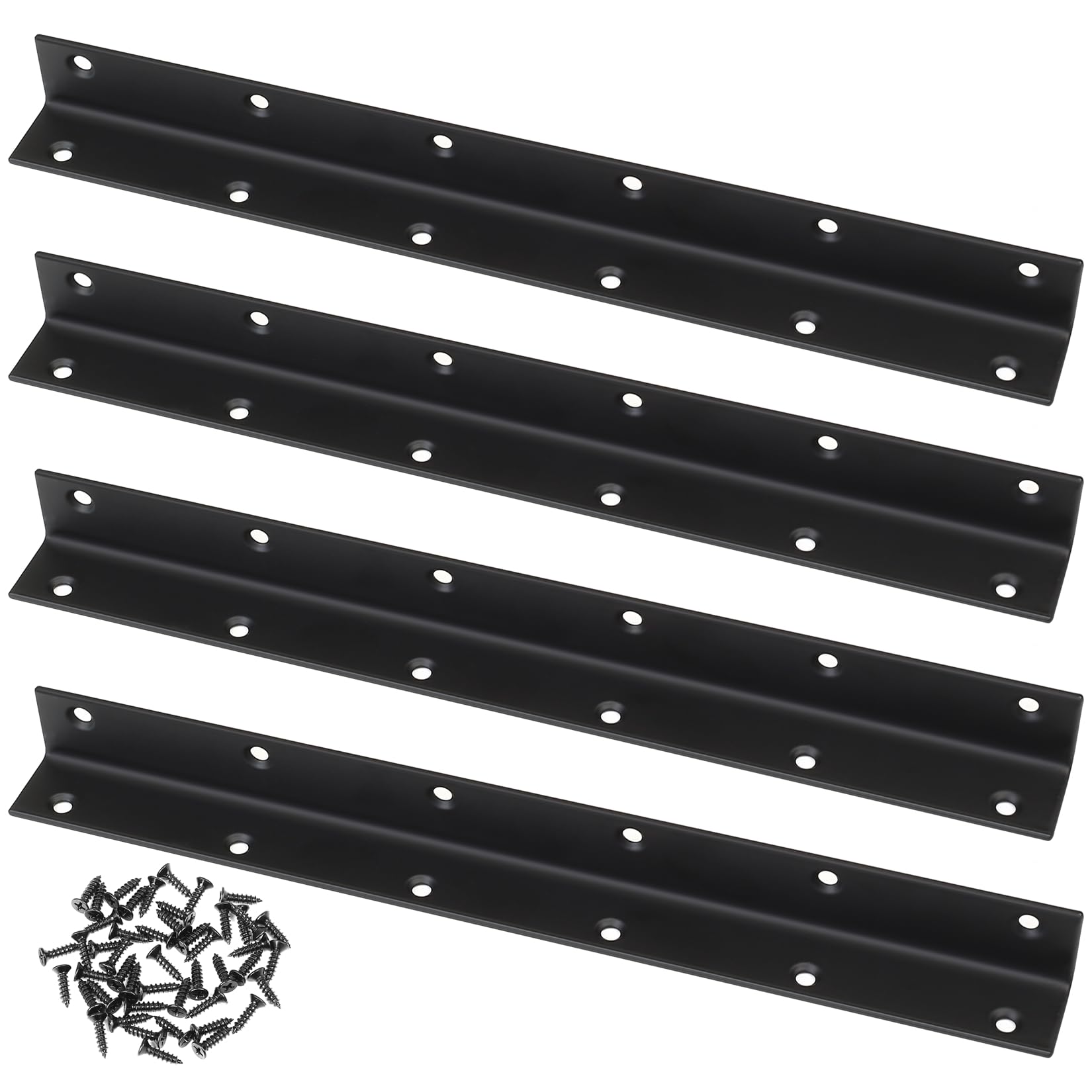Aoibox  Raised Garden Bed Corner Brackets Black Metal 90 Degree L Brackets 4 Piece Set with 275 x 25 x 25 mm bracket size