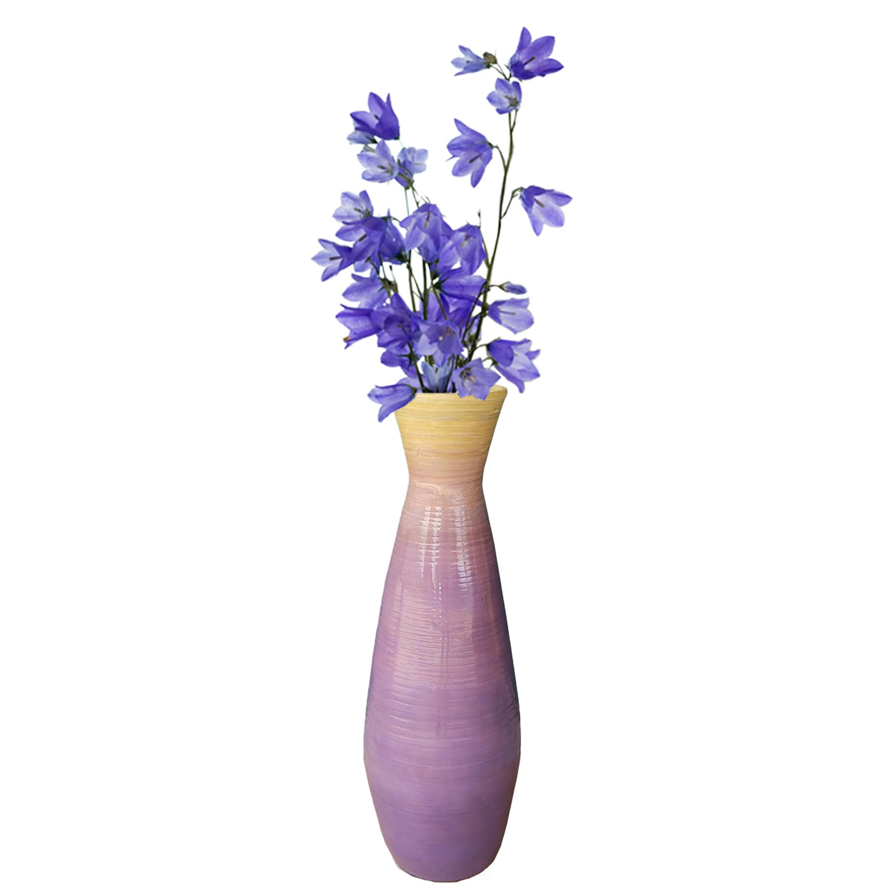 Uniquewise QI003242.L.PUR Purple Wood Modern Vase