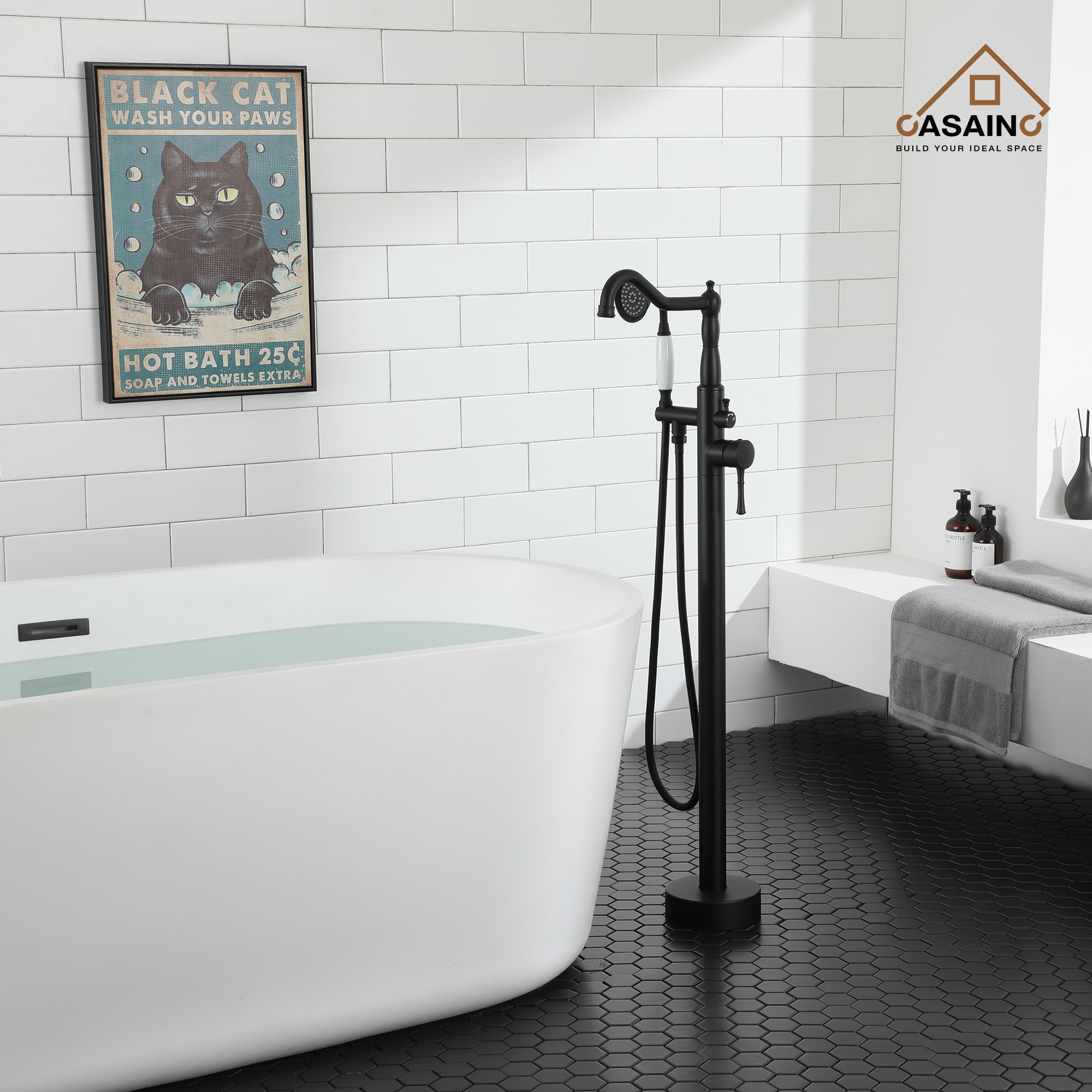 CASAINC TC01-MB Roman-Tub-Faucets - View #7