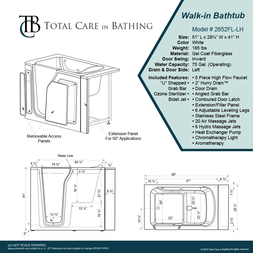 Total Care in Bathing 2852FL-LH bathtubs - View #8