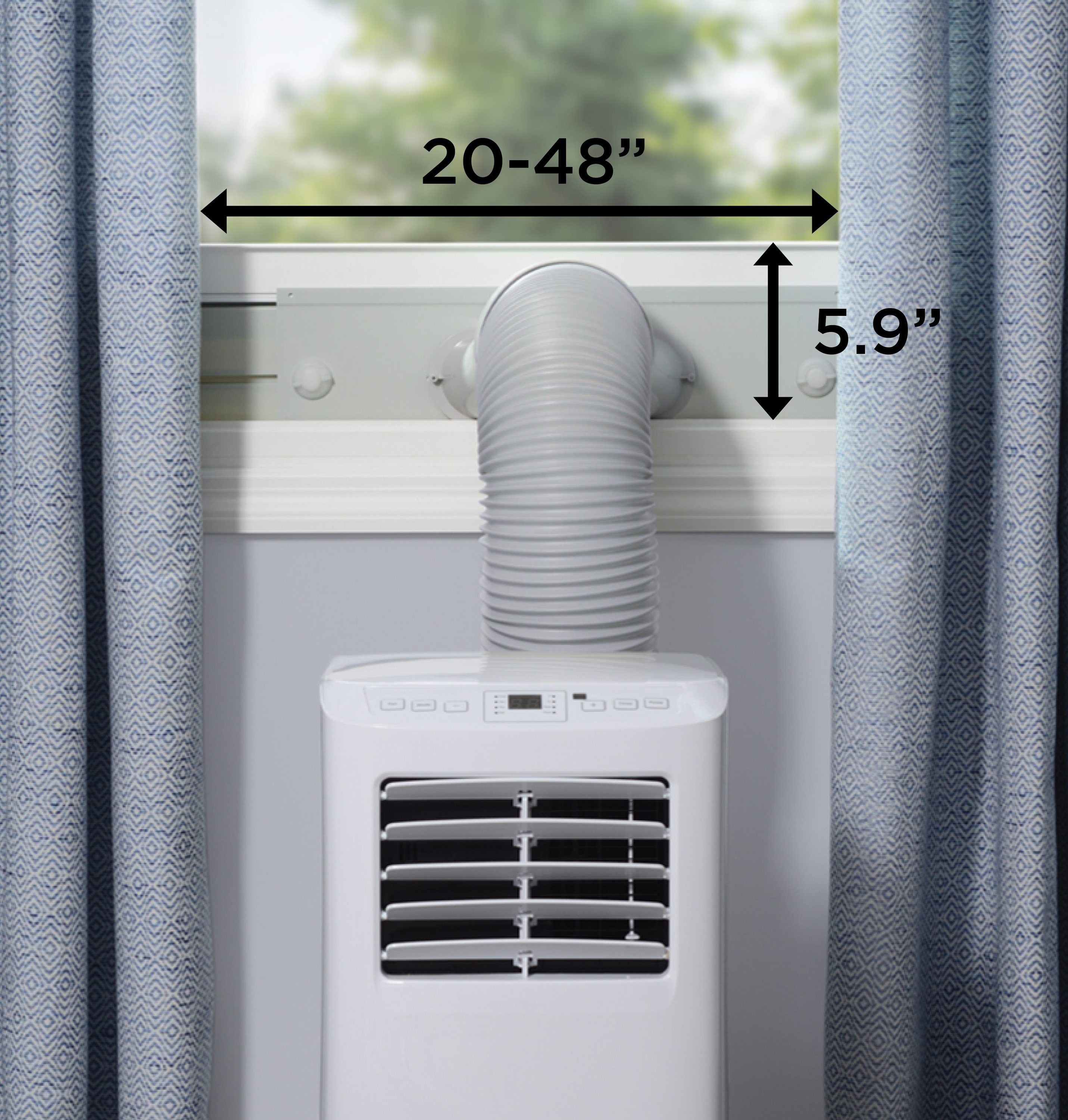 GE 5100BTU DOE 115Volt White Vented Portable Air Conditioner Cools