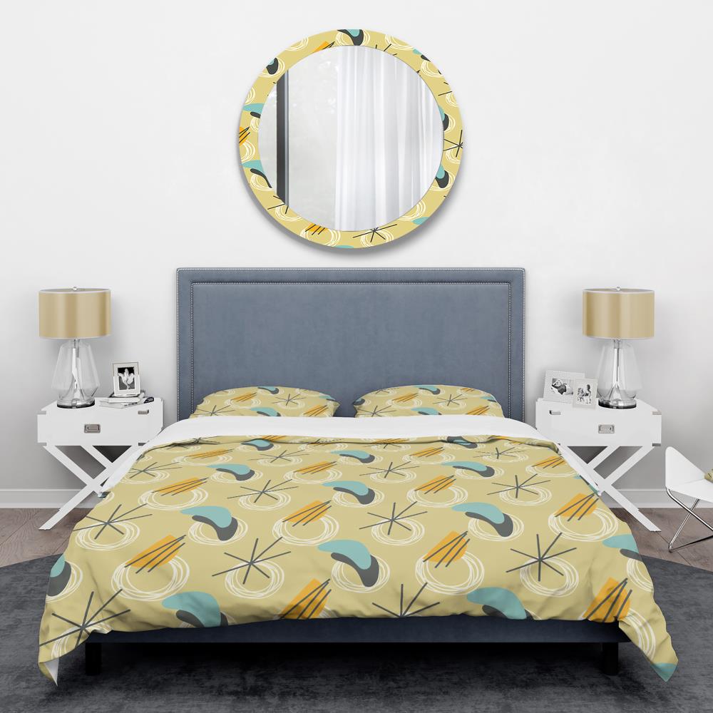 Designart BED24176-Q 3 -Piece Yellow Queen Duvet cover Set