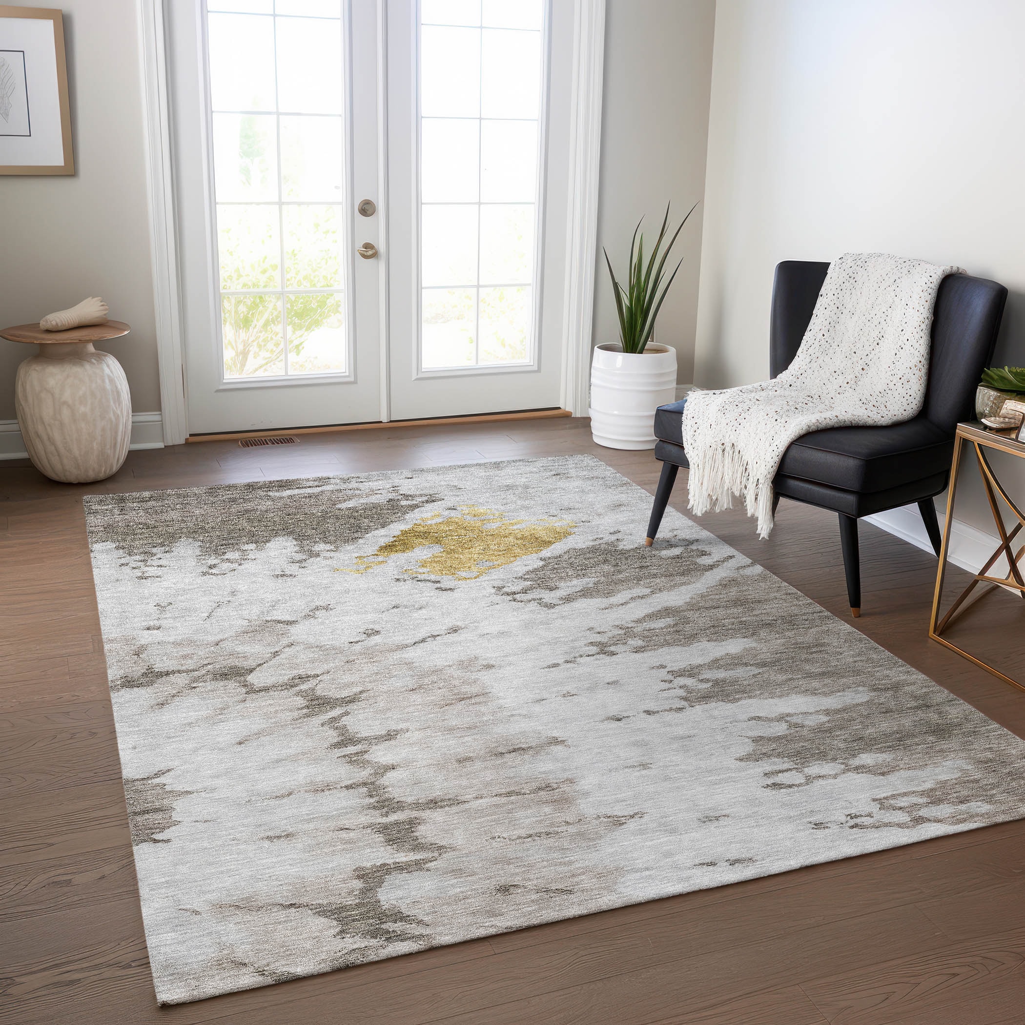 Addison Rugs ACN614TP8X10 Chantille ACN614TP 8 x 10 (ft) Polyester Taupe Rectangular Indoor/Outdoor Abstract Machine washable Area rug