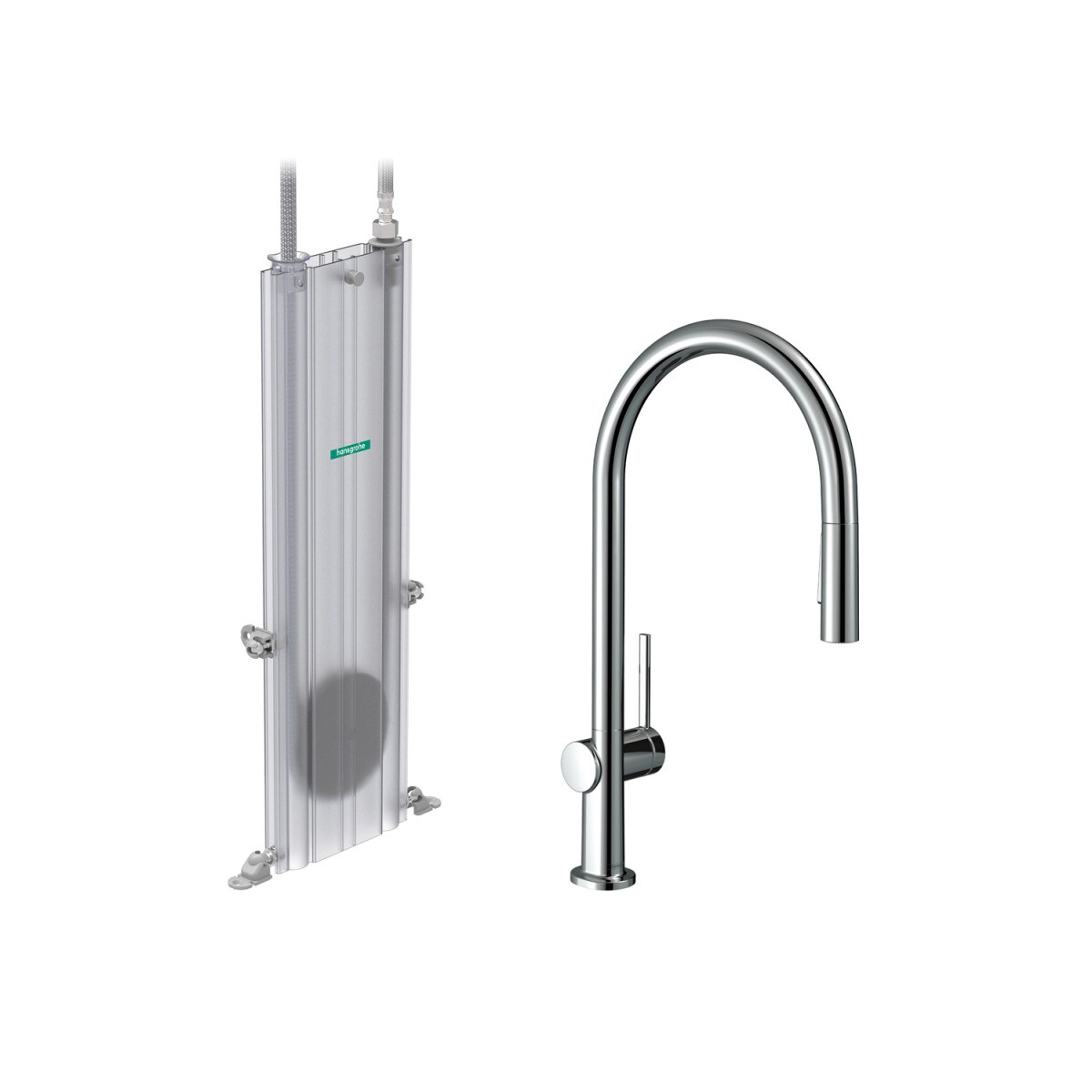 Hansgrohe 72801001 Talis Chrome Single Handle Deck-mount Pull-down Kitchen Faucet with Sprayer ( Side Sprayer Included )