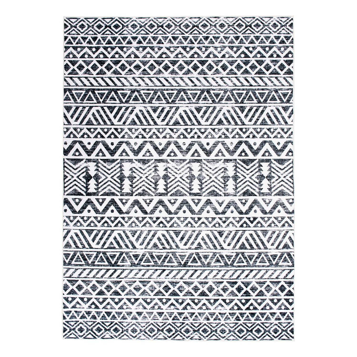 World Rug Gallery 7019GRAY5X7 5 x 7 Gray Indoor Geometric Machine Washable Area Rug