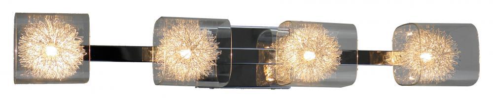 Whitfield Lighting VL844-4CH Caleb 6-in 4-Light Black LED Modern/Contemporary Vanity Light