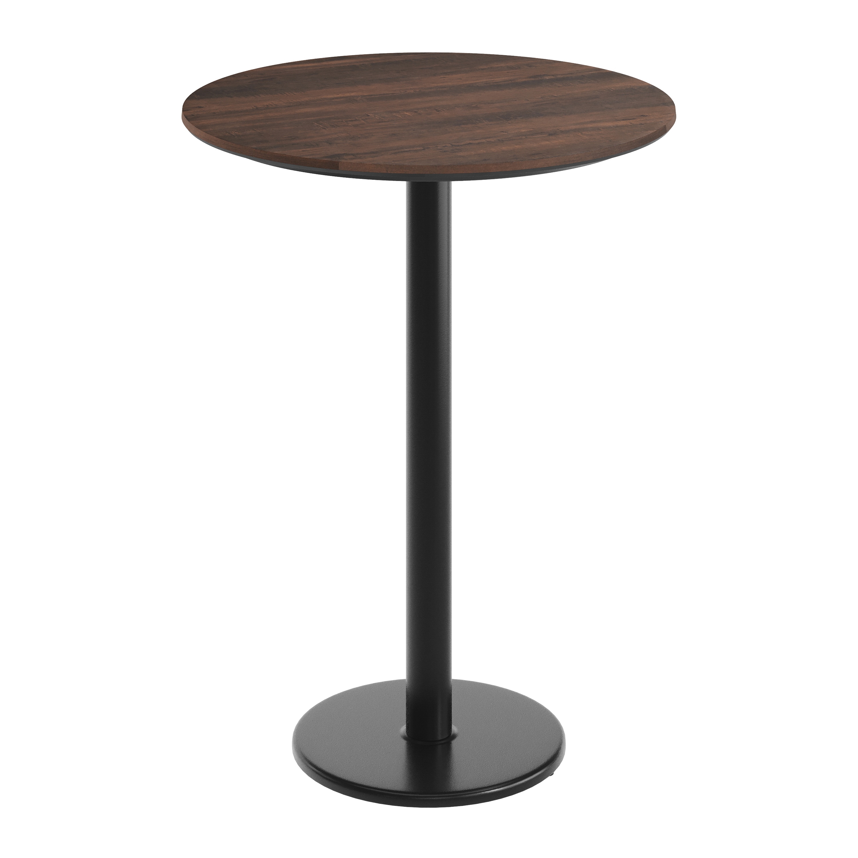 Flash Furniture - TopGuard 31.25-in Round Tabletop- Seamless Surface Technology- Dark Brown with ...