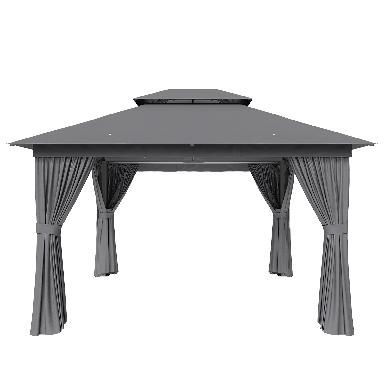 AOXUN AX-402G22 12-ft x 10-ft Outdoor Gazebos Gray Gazebo with Soft Top Roof (Screen Included)