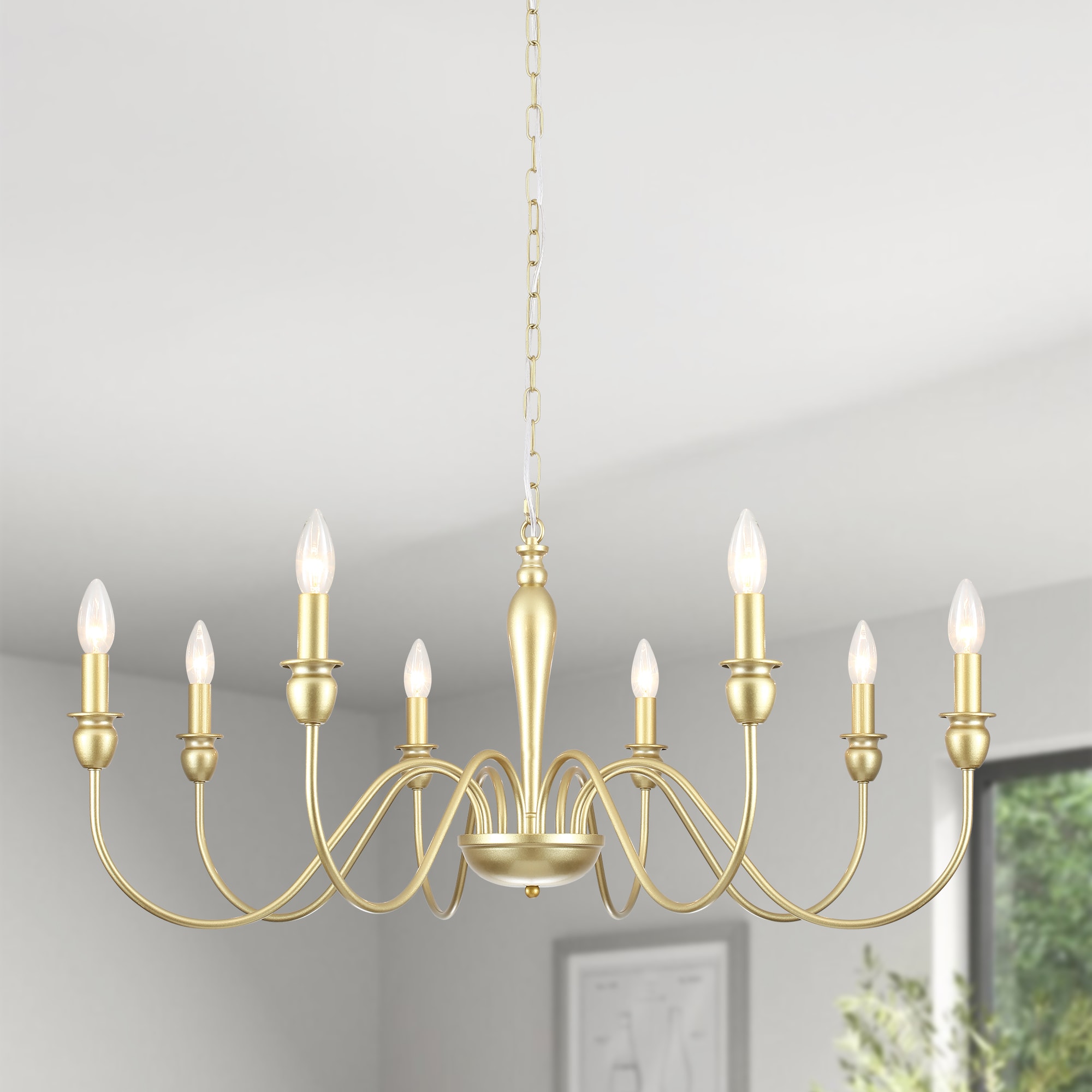 ZemSum 8-Light Gold metal Chandelier