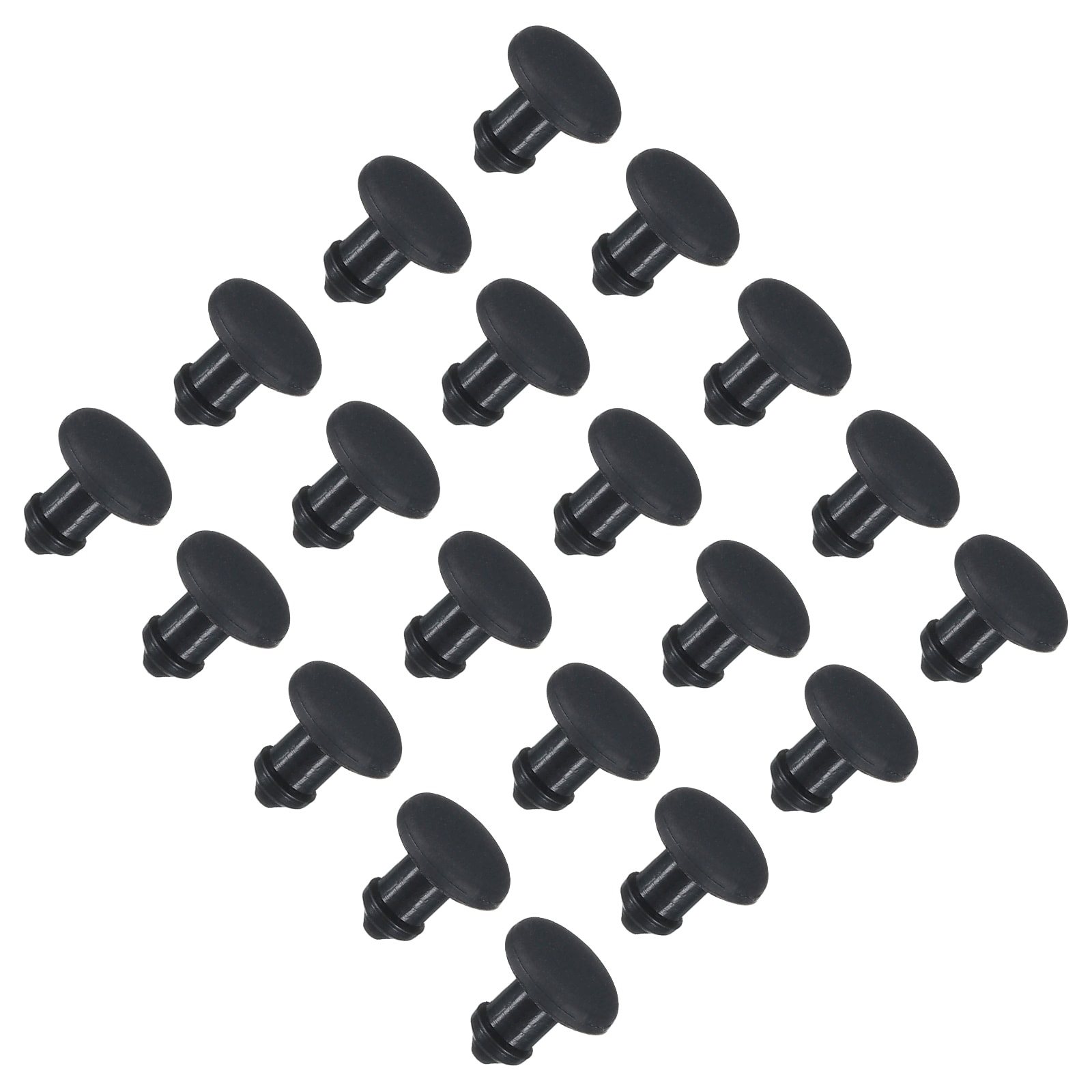 Unique Bargains Silicone Snap in Locking Hole Plugs Rubber Panel Seal Cover Flush Type Panel Round for Kitchen Rubber Bulkheads Waterproof Sealing Plugs 3mm/0.12inch Mount Dia Black 30pcs #S26031900UX4559