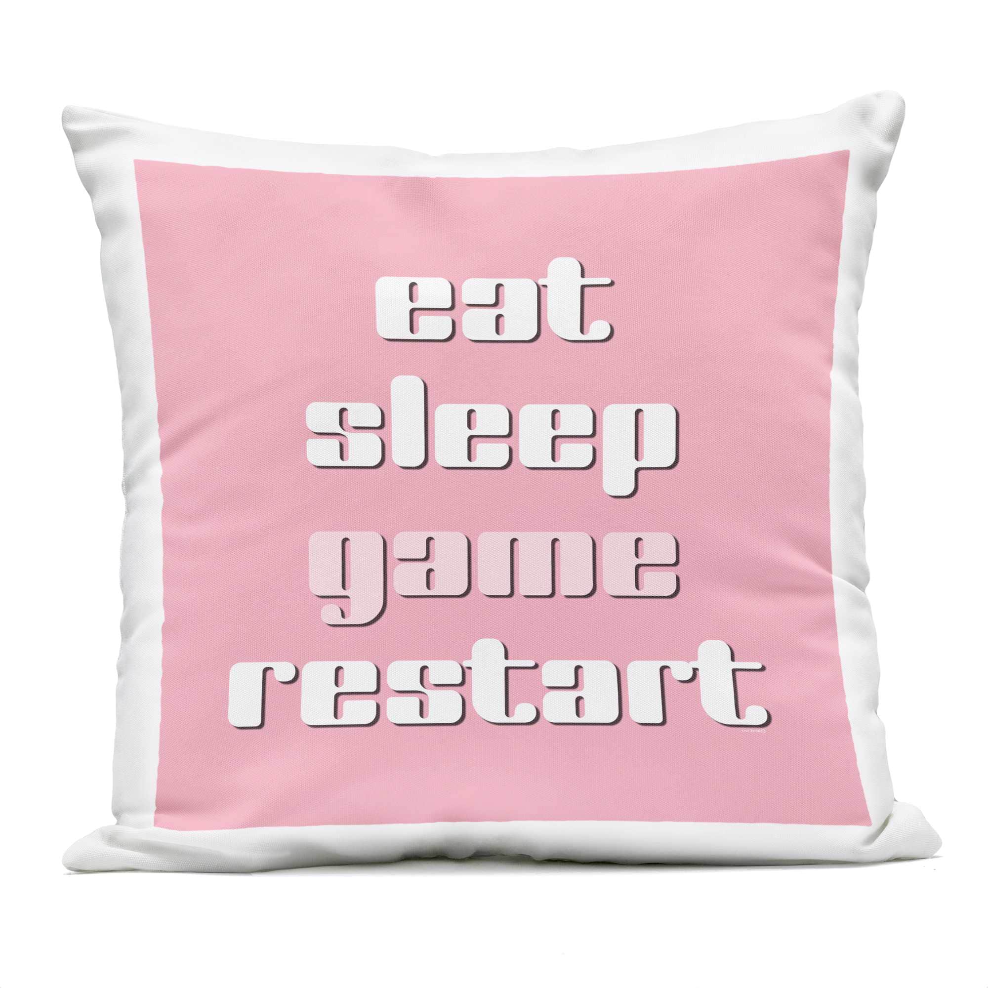 Stupell Industries PLO-948-OSQ-18X18 Gamer Phrases on Pink Outdoor Printed Pillow design by Yass Naffas Designs