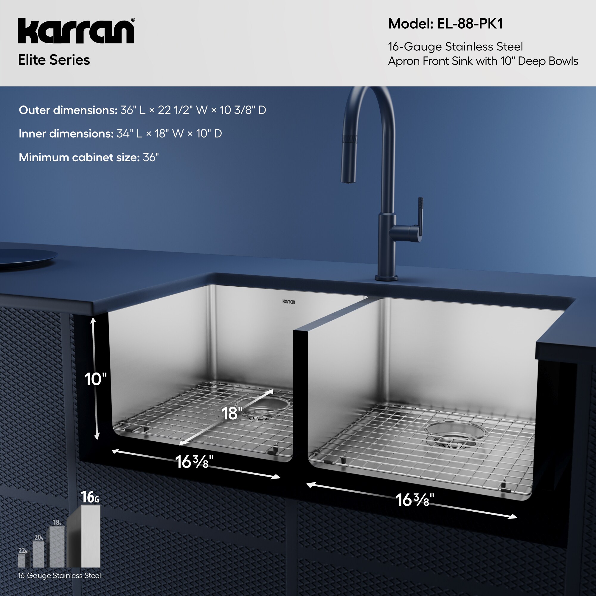 Karran EL-88-PK1 Kitchen-Sinks - View #6