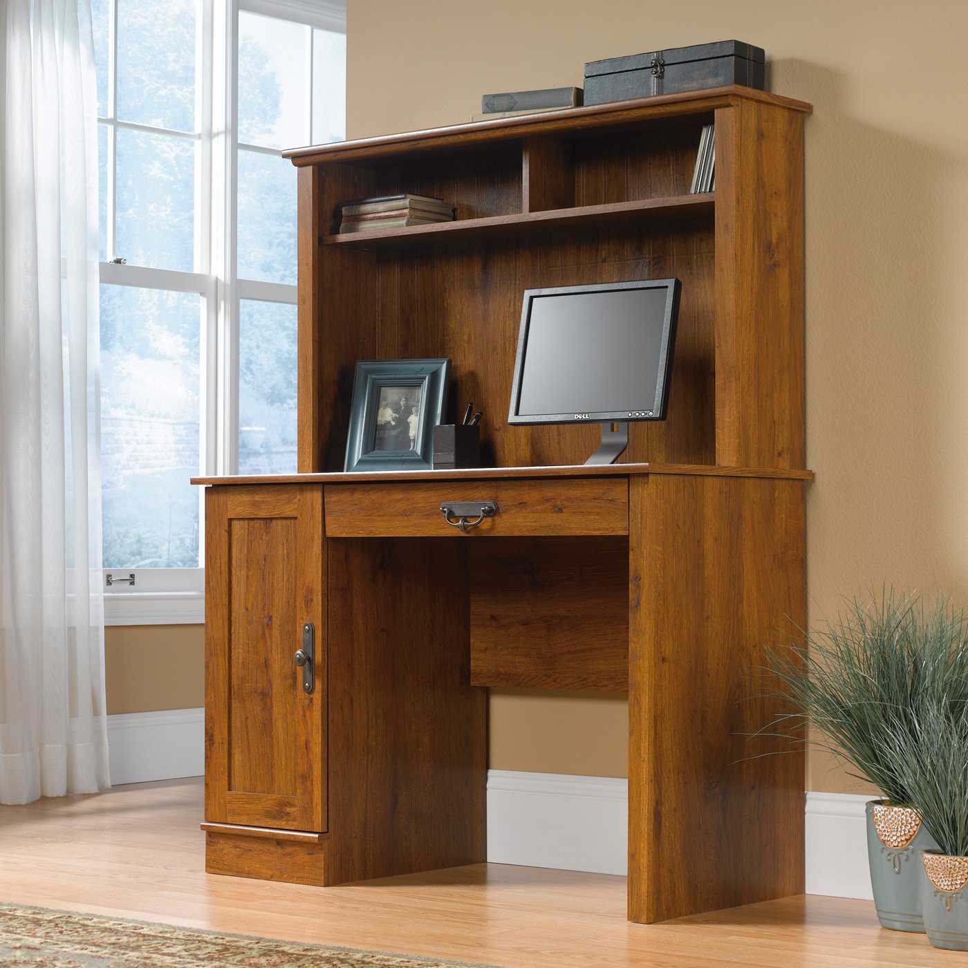 Tribesigns Hoga-C0151 23.6-in Brown Modern/Contemporary Computer Desk Hutch  Included in the Desks department at