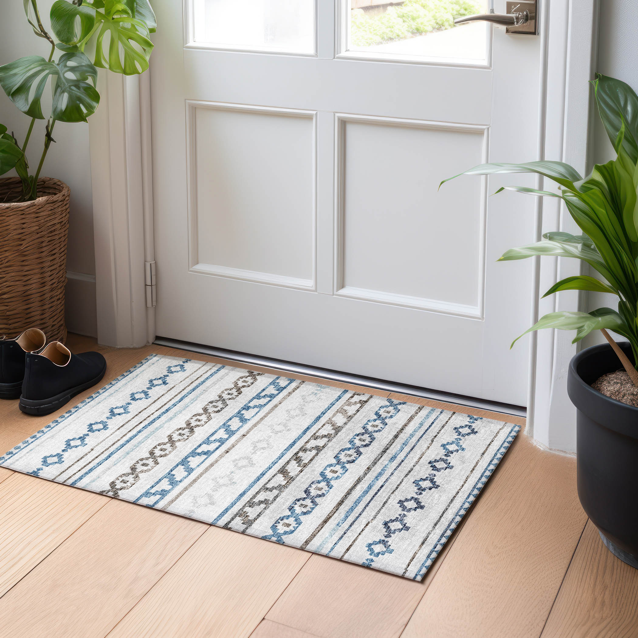 Addison Rugs AMF116GR20X30 Mayfield AMF116GR 2 x 3 (ft) Loomed Polyester Gray Rectangular Indoor Geometric Machine washable Area rug