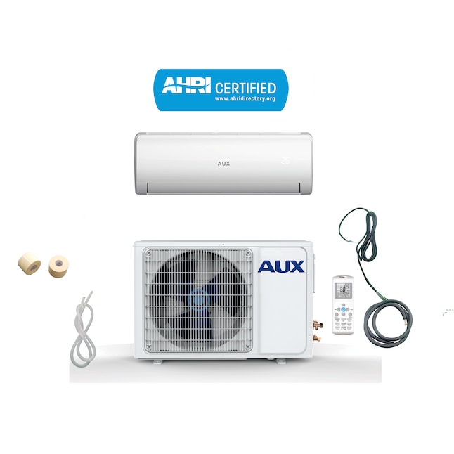 Aux 36000 Btu 230 Volt 17 Seer 1800 Sq Smart Ductless Mini Split Air Conditioner And Heater With 12 Ft Installation Kit In The Splits Department At Com - Wall Mounted Air Conditioner Heater Combo Installation Manual