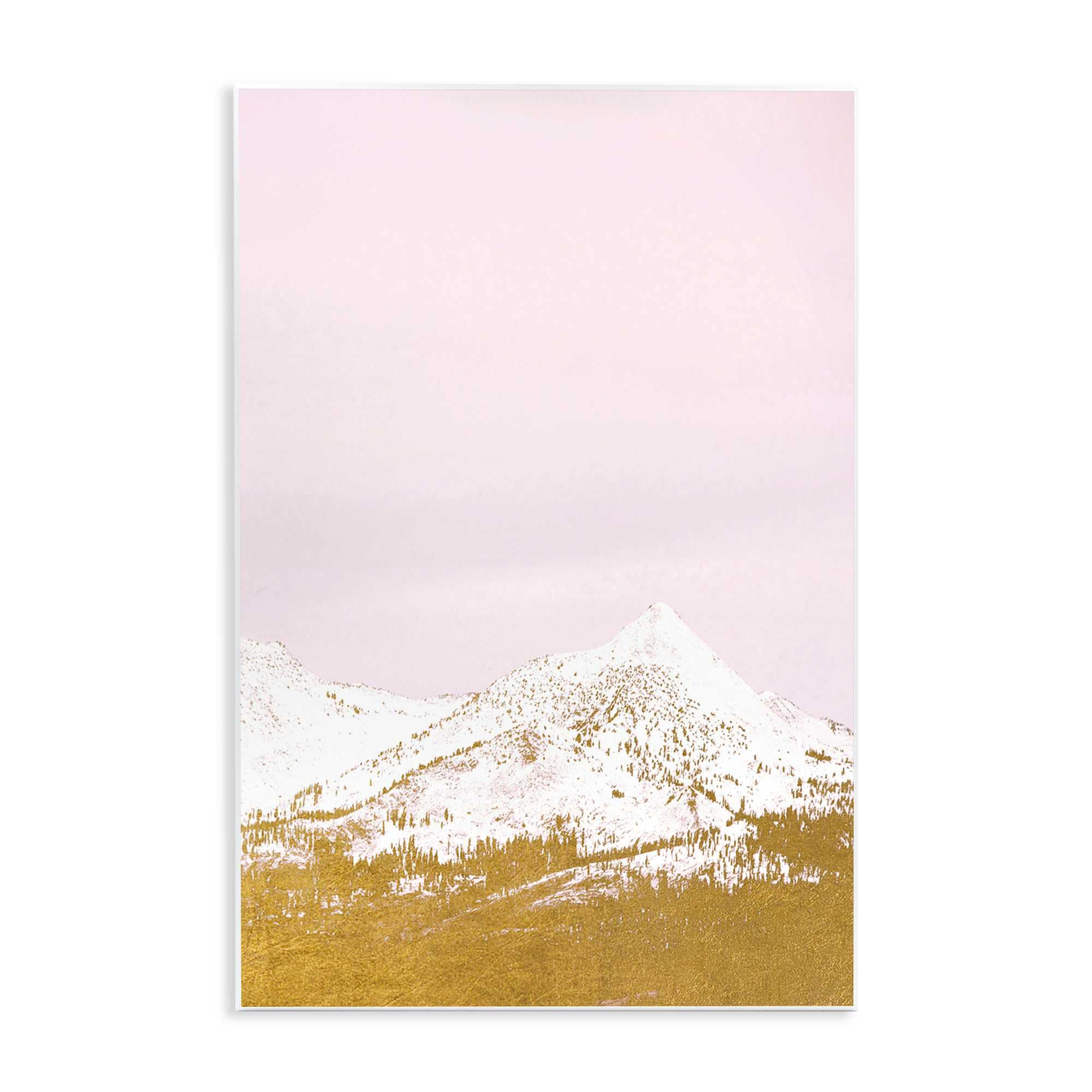 Stupell Industries BU-146-WD-10X15 Snowy Mountain on Pink Wall Plaque Art By Gemma Bardot 10 x 15