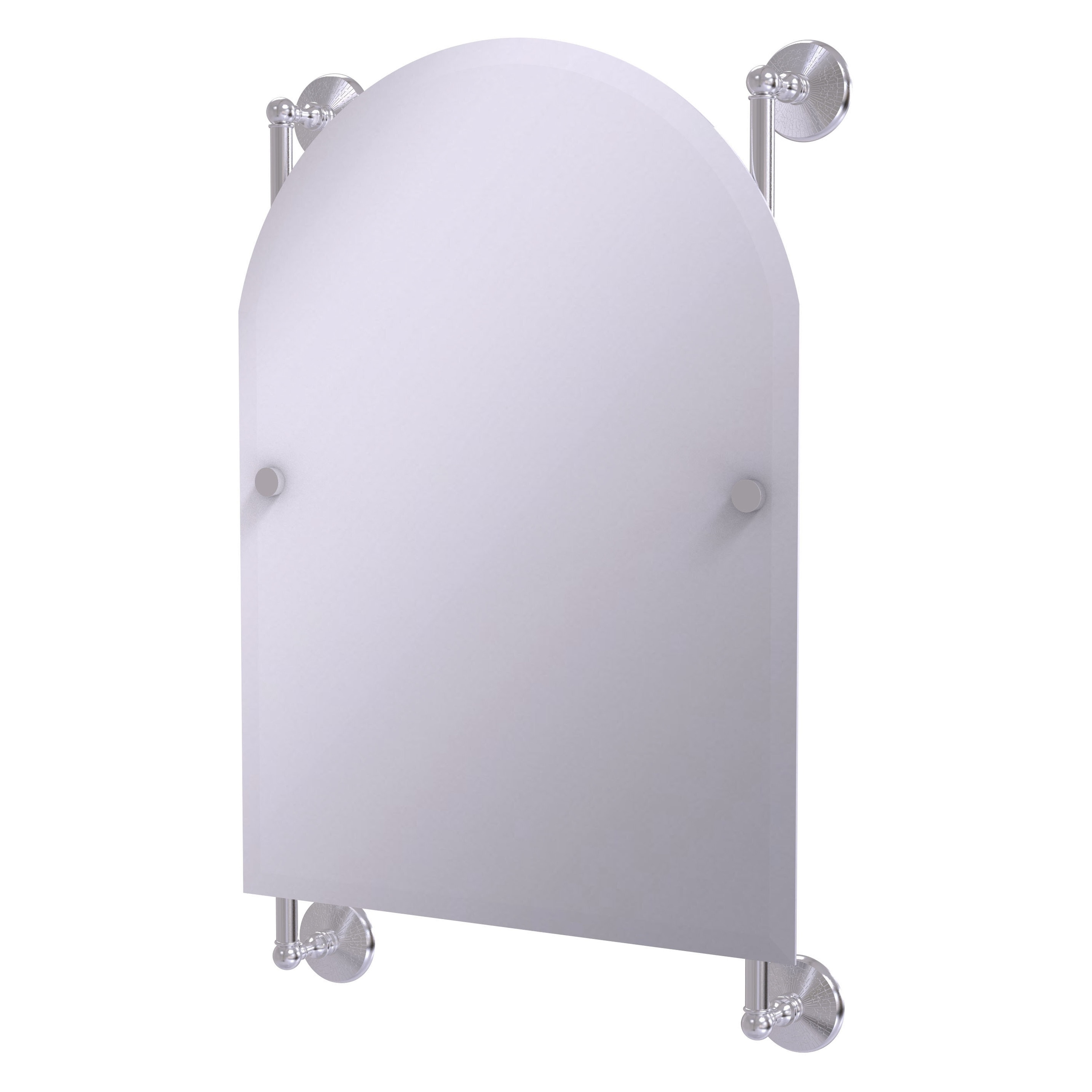 Allied Brass MC-27-94-SCH Monte Carlo 21-Inches x 32-Inches Beveled Frameless Arch Bathroom Vanity Mirror ( Satin Chrome )