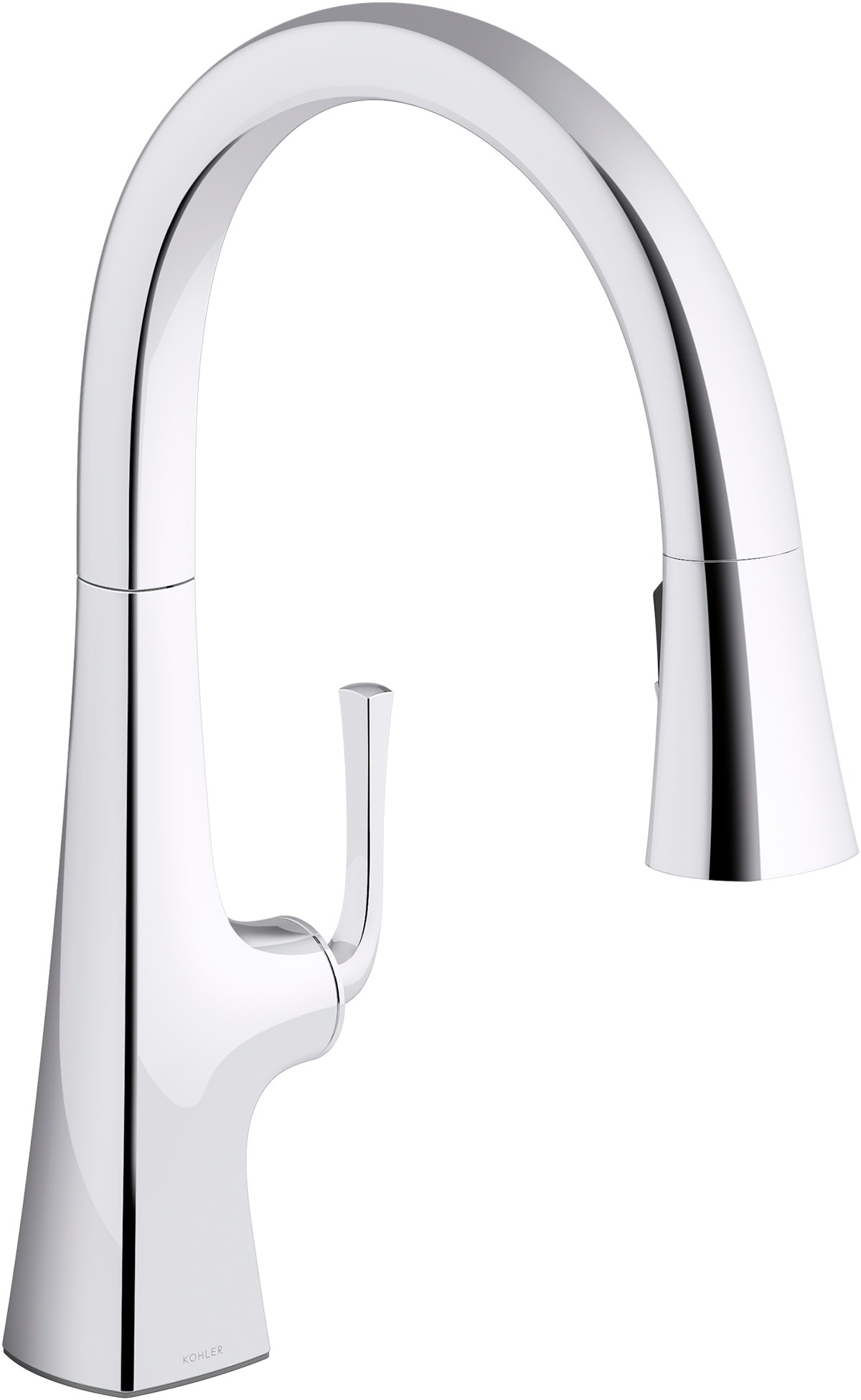 KOHLER K-22062-CP Graze Polished Chrome Single Handle Deck-mount Pull-down Kitchen Faucet with Sprayer