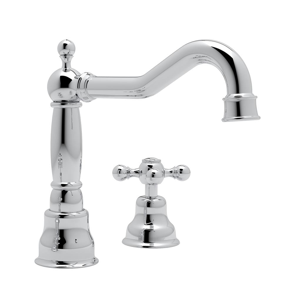 Rohl Polished Chrome Widespread 2 Handle Bathroom Sink Faucet With   09268780 