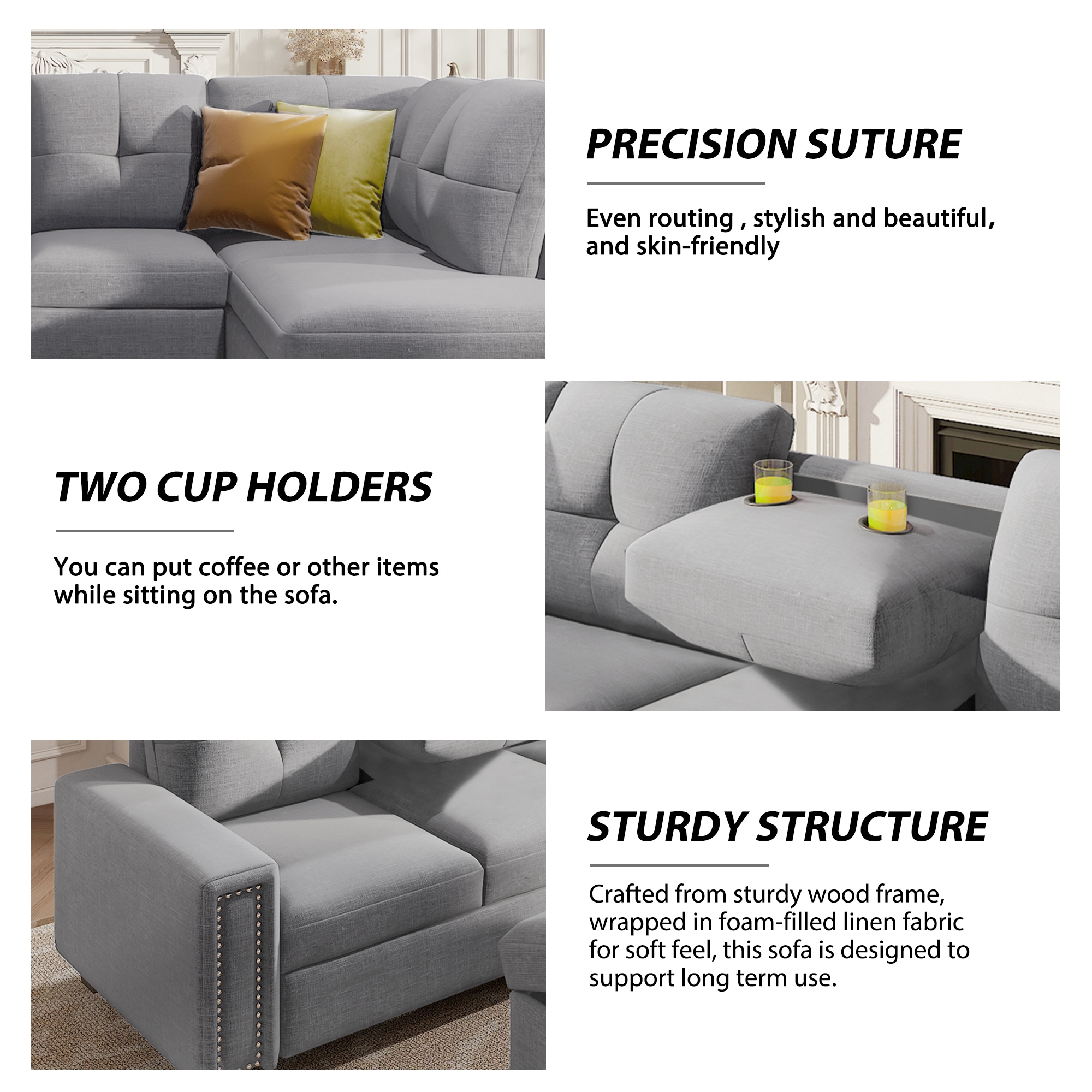 ModernLuxe L-SG000380AAR Sofas-Loveseats - View #4