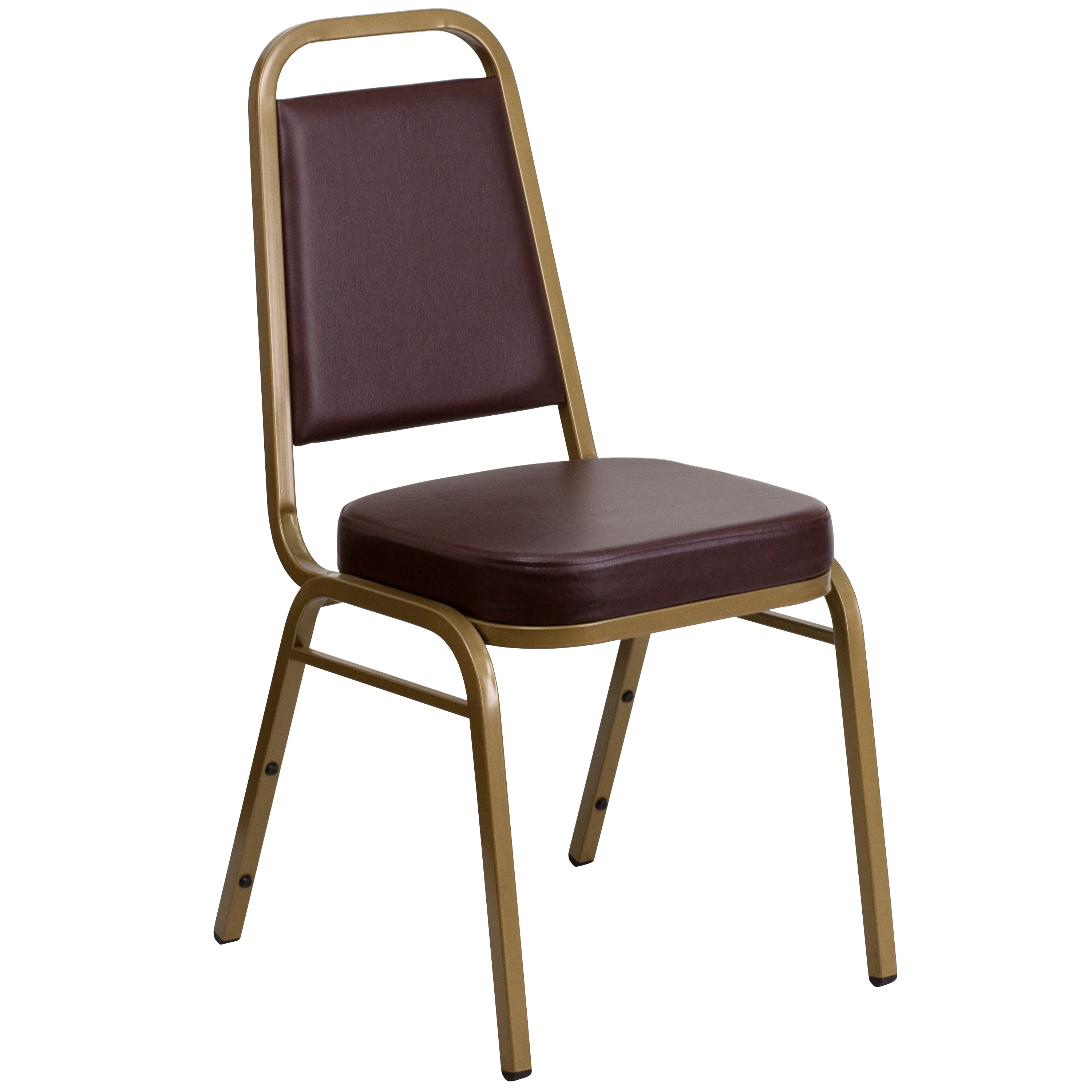 Flash Furniture 847254006231 Modern Brown Vinyl/Gold Frame Vinyl Accent Chair