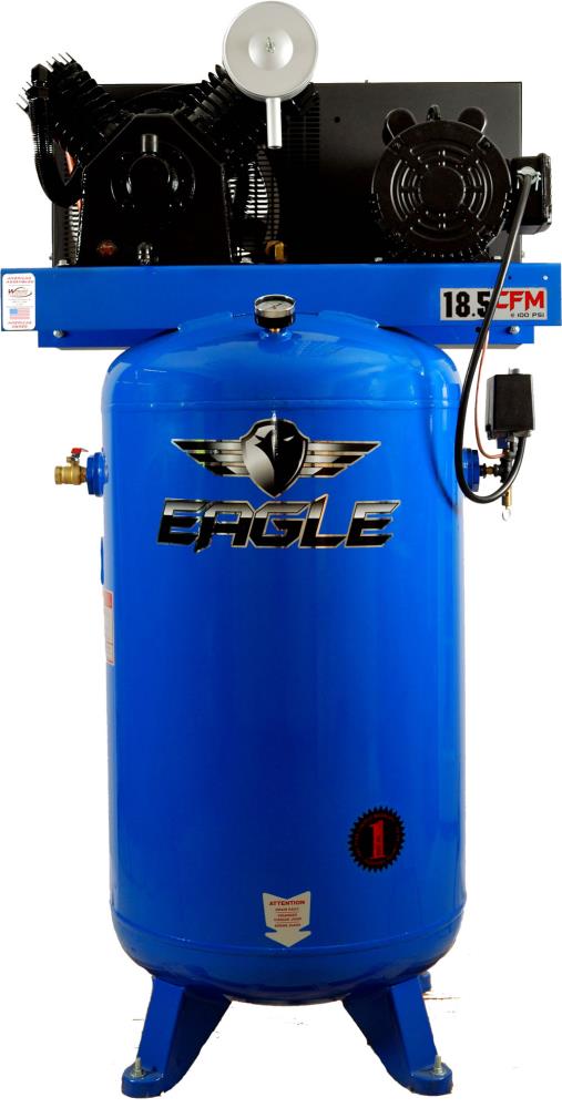 EAGLE 80-Gallon Single Stage Corded Electric Vertical Air Compressor at ...