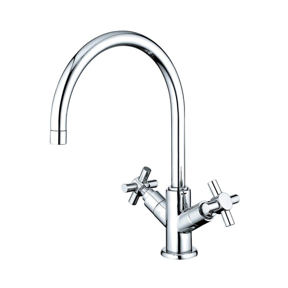Elements of Design ES8751JXLS Concord Chrome Double Handle High-arc Kitchen Faucet (Deck Plate)