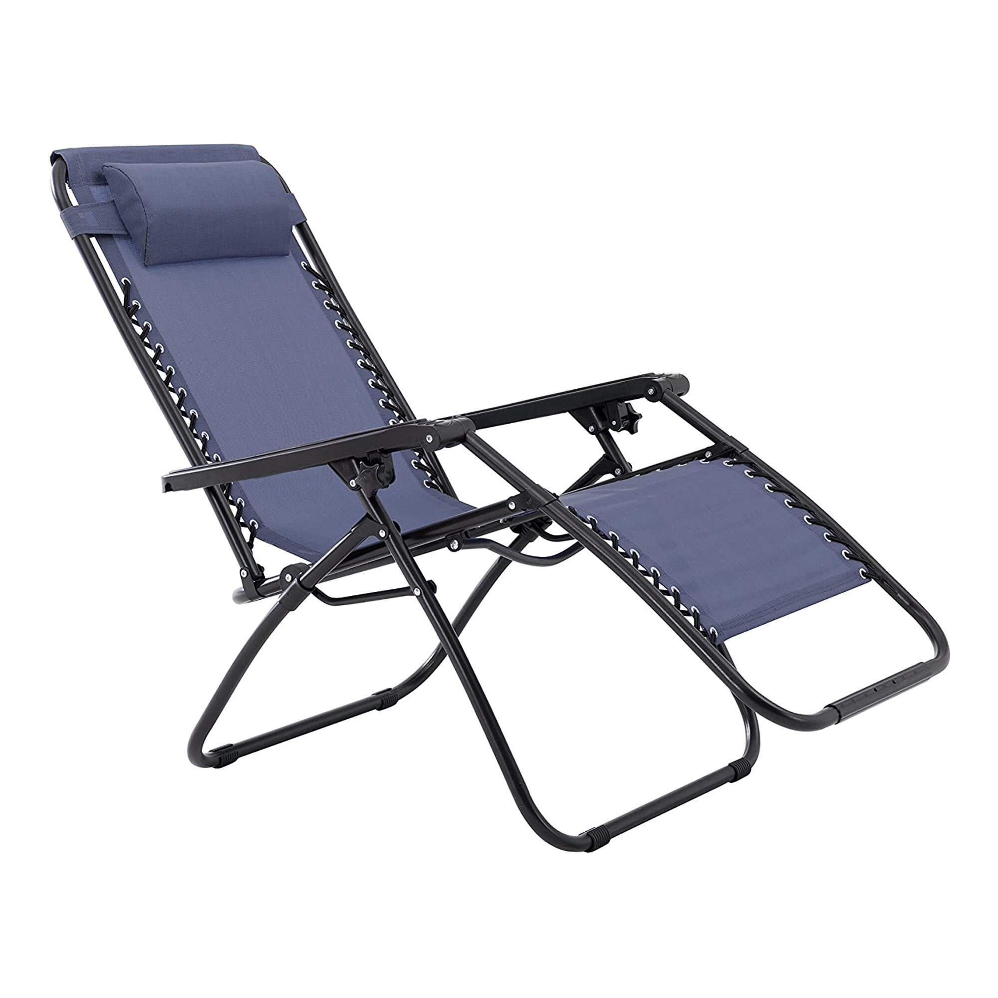 Sunjoy Swivel Glider Chaise Lounge Chair with Blue Solid Seat at Lowes.com