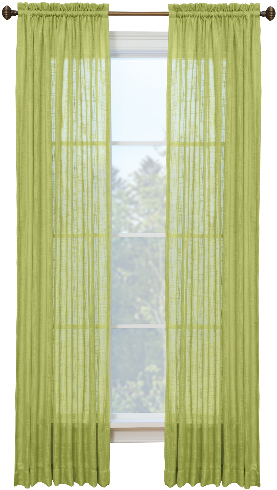 Style Selections 84-in Snow Semi-sheer Rod Pocket Single Curtain Panel in  the Curtains & Drapes department at