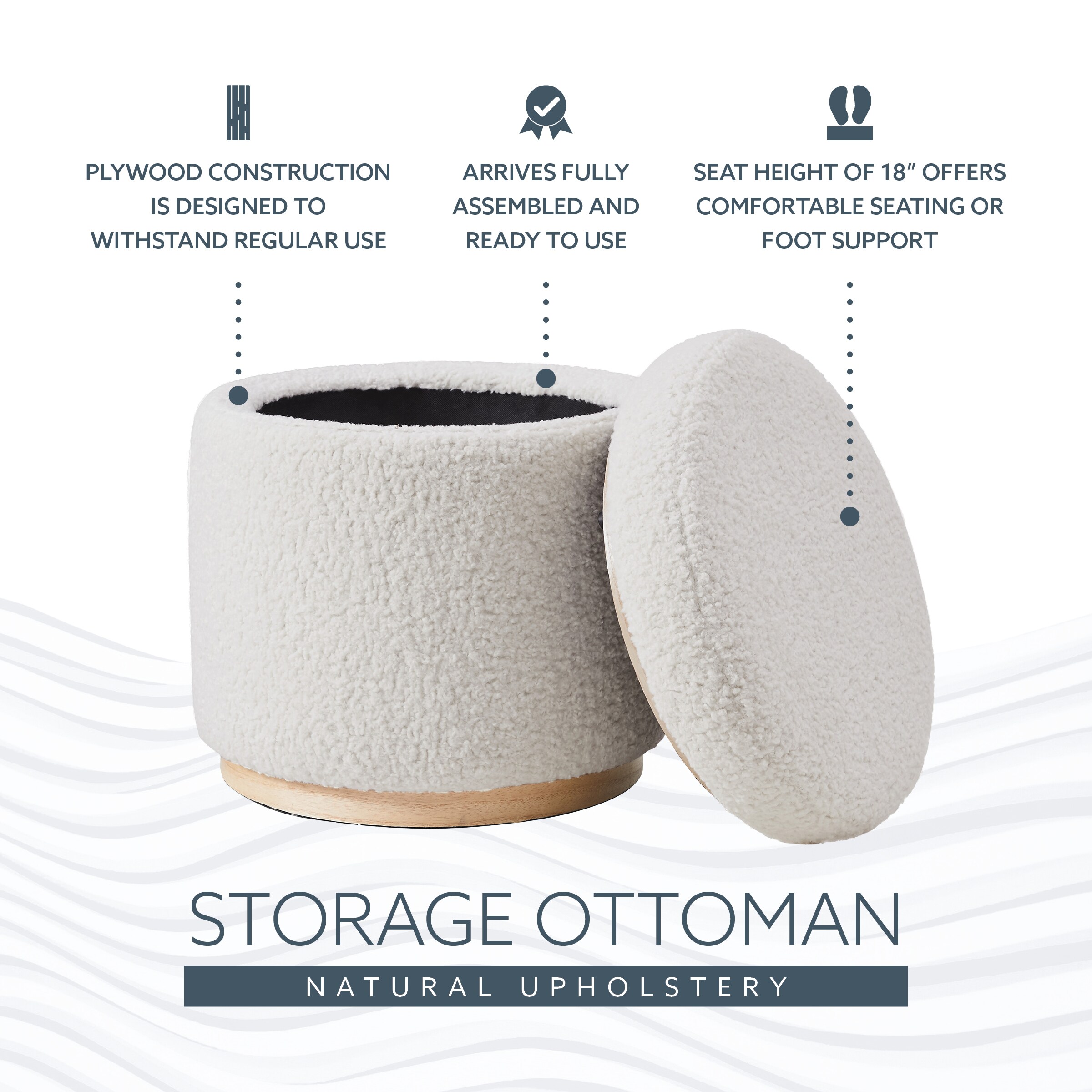 Linon ST011NAT01ASU Indoor-Ottomans - View #16