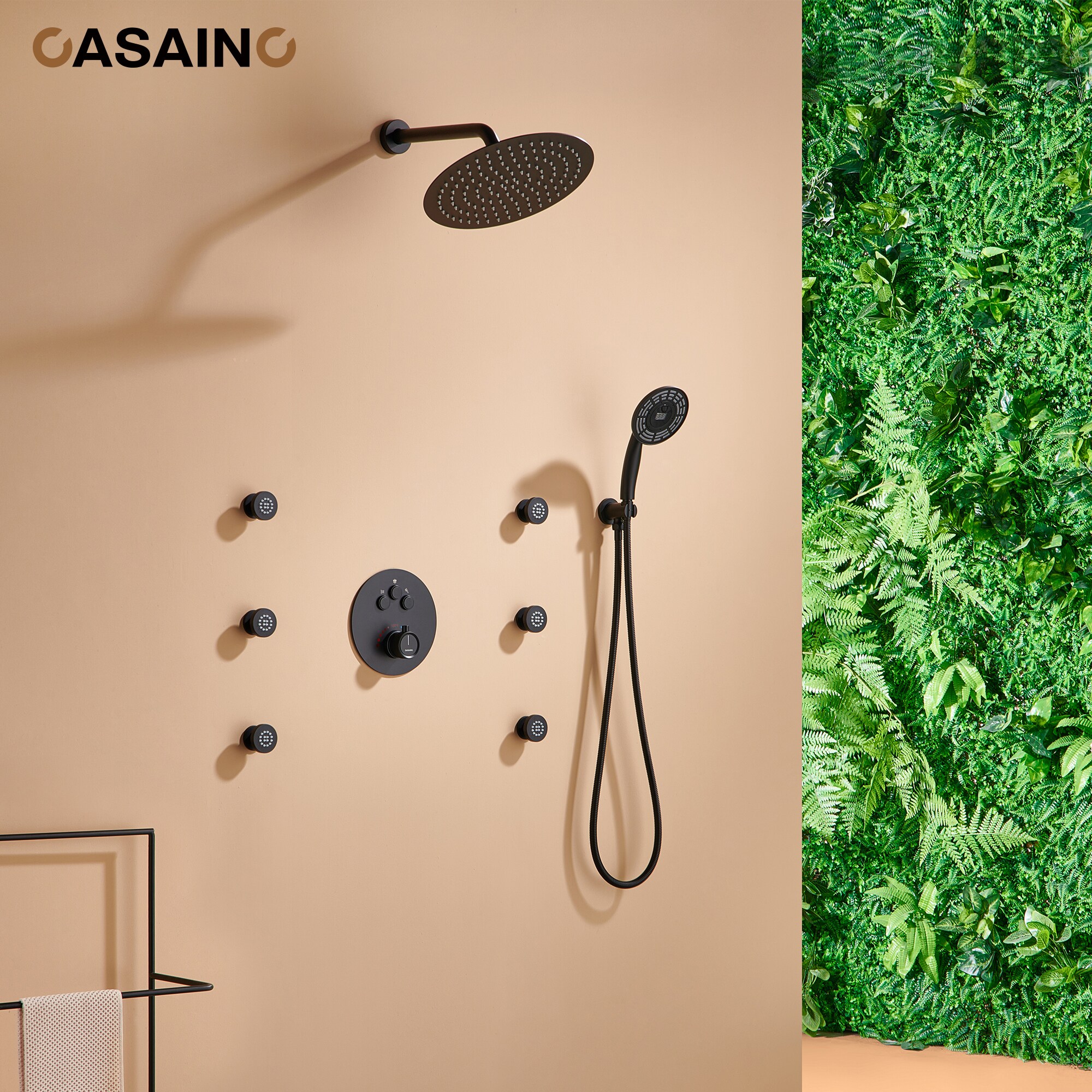 CASAINC CS6216-12MB Showerhead-Bar-Panels - View #3