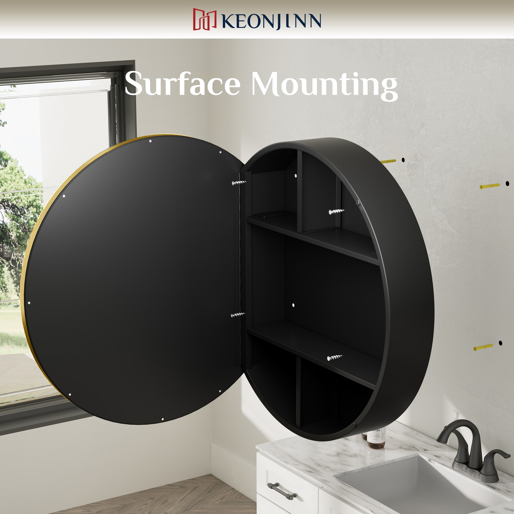 Keonjinn LW-JSKJG-R60GD Bathroom-Medicine-Cabinets - View #9