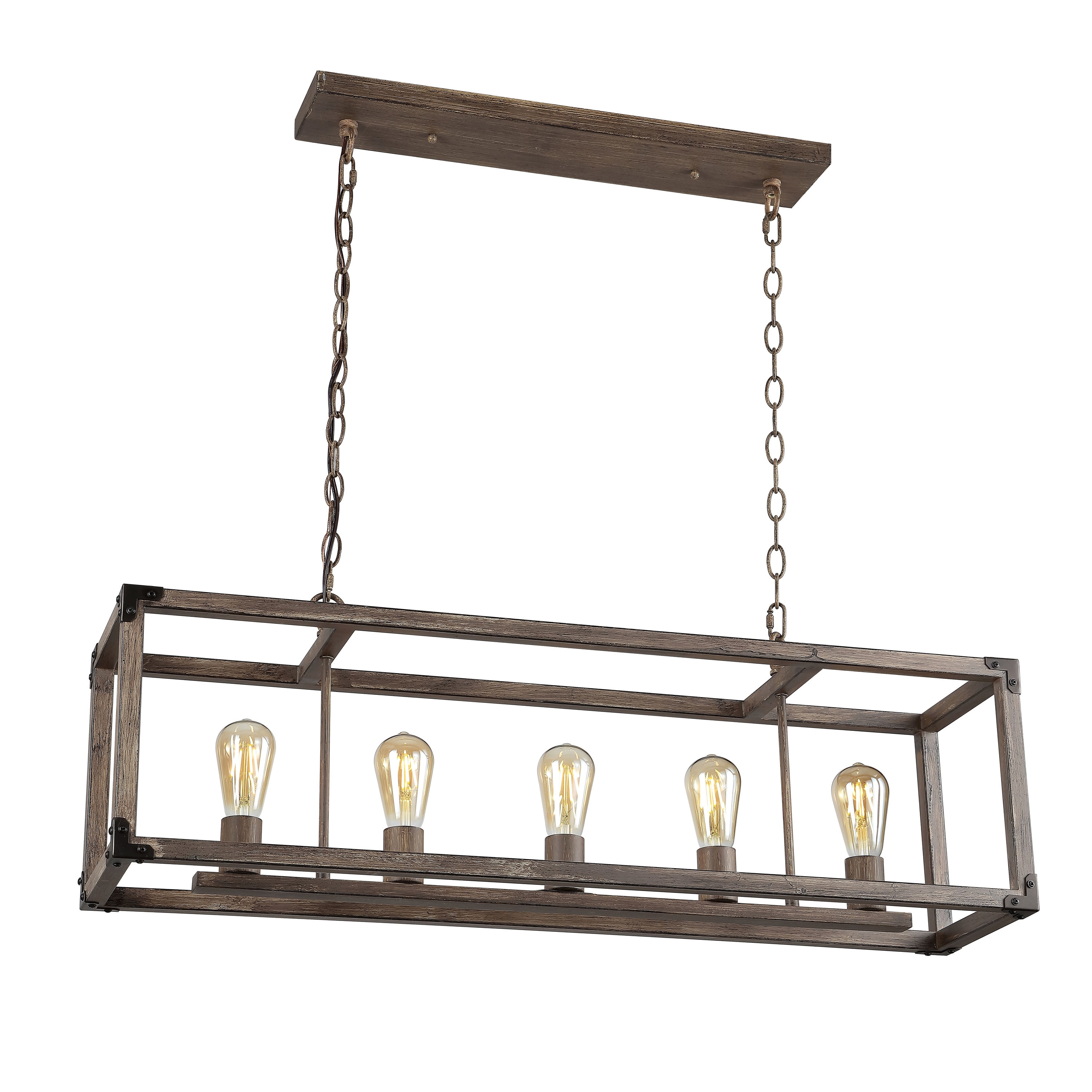 Magnolia Rustic 36" 5-Light Farmhouse LED Pendant in Oil-Rubbed Bronze
