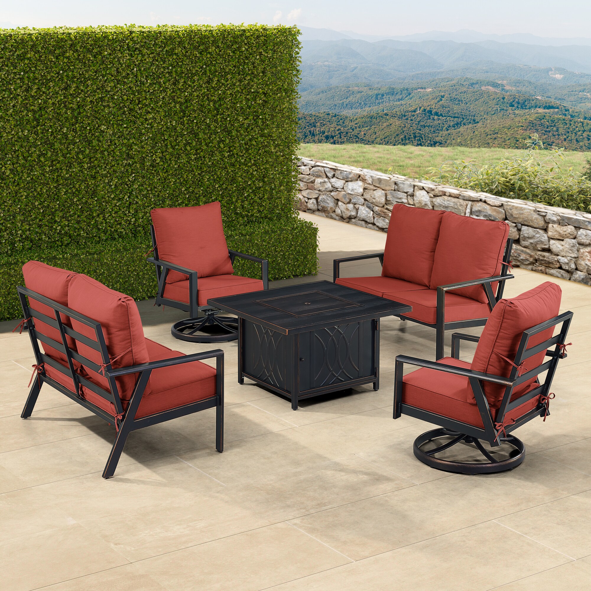 Oakland Living LUX2LS2CHCAVERDCUA Patio-Conversation-Sets - View #3