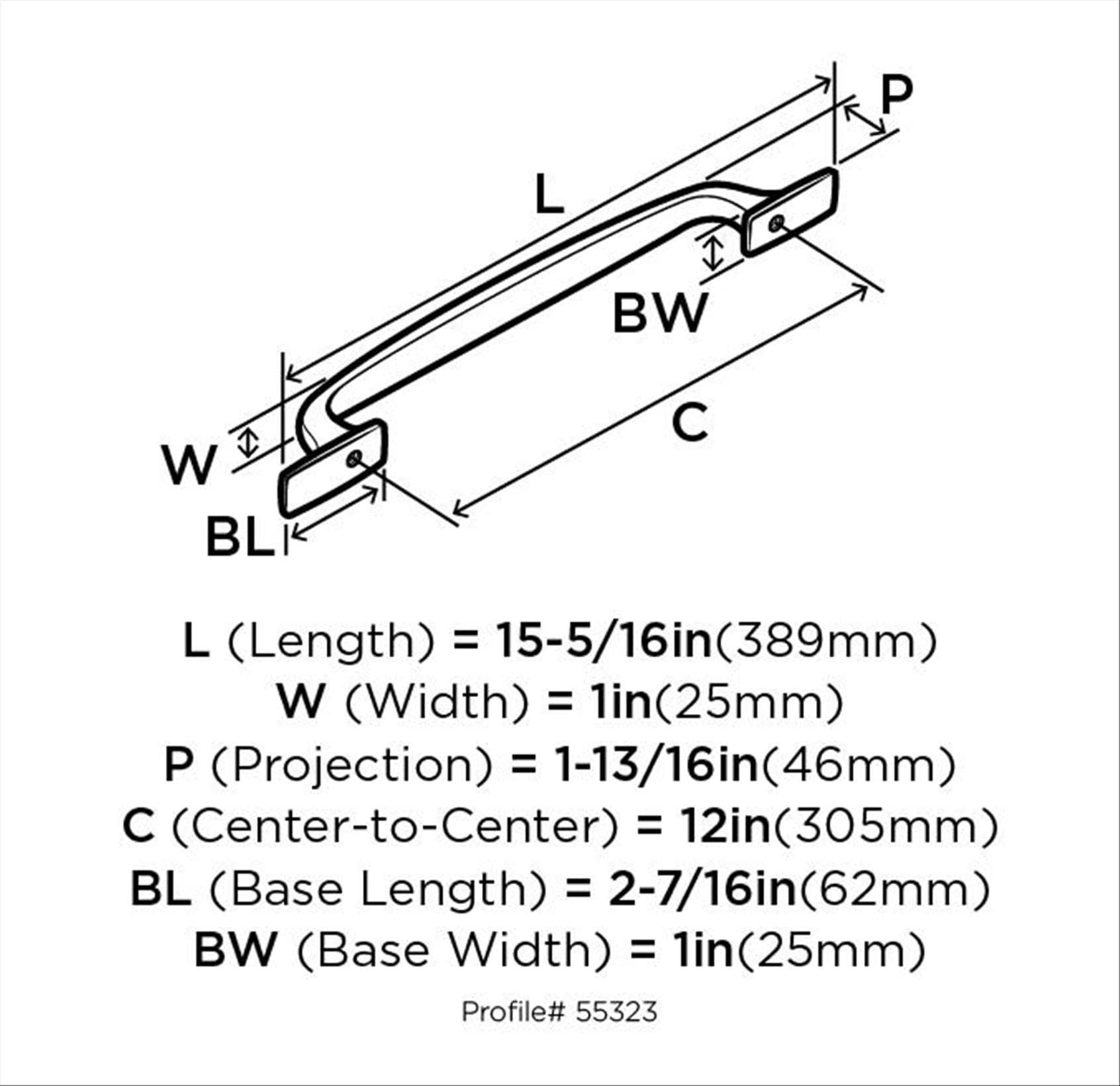 Amerock BP55323BBR Cabinet-Pulls - View #6