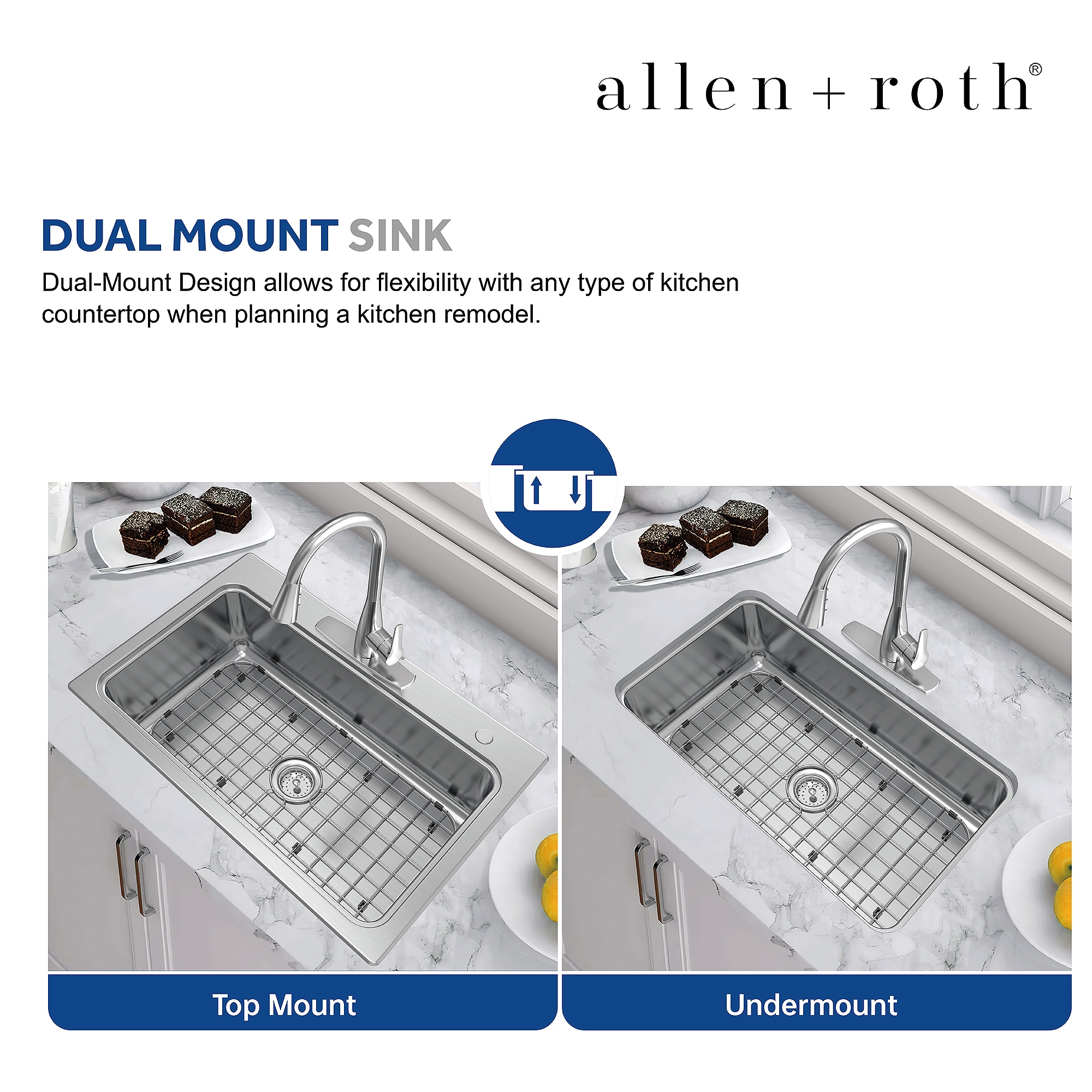 allen + roth The Alden Dual-mount 33-in x 22-in Stainless Steel