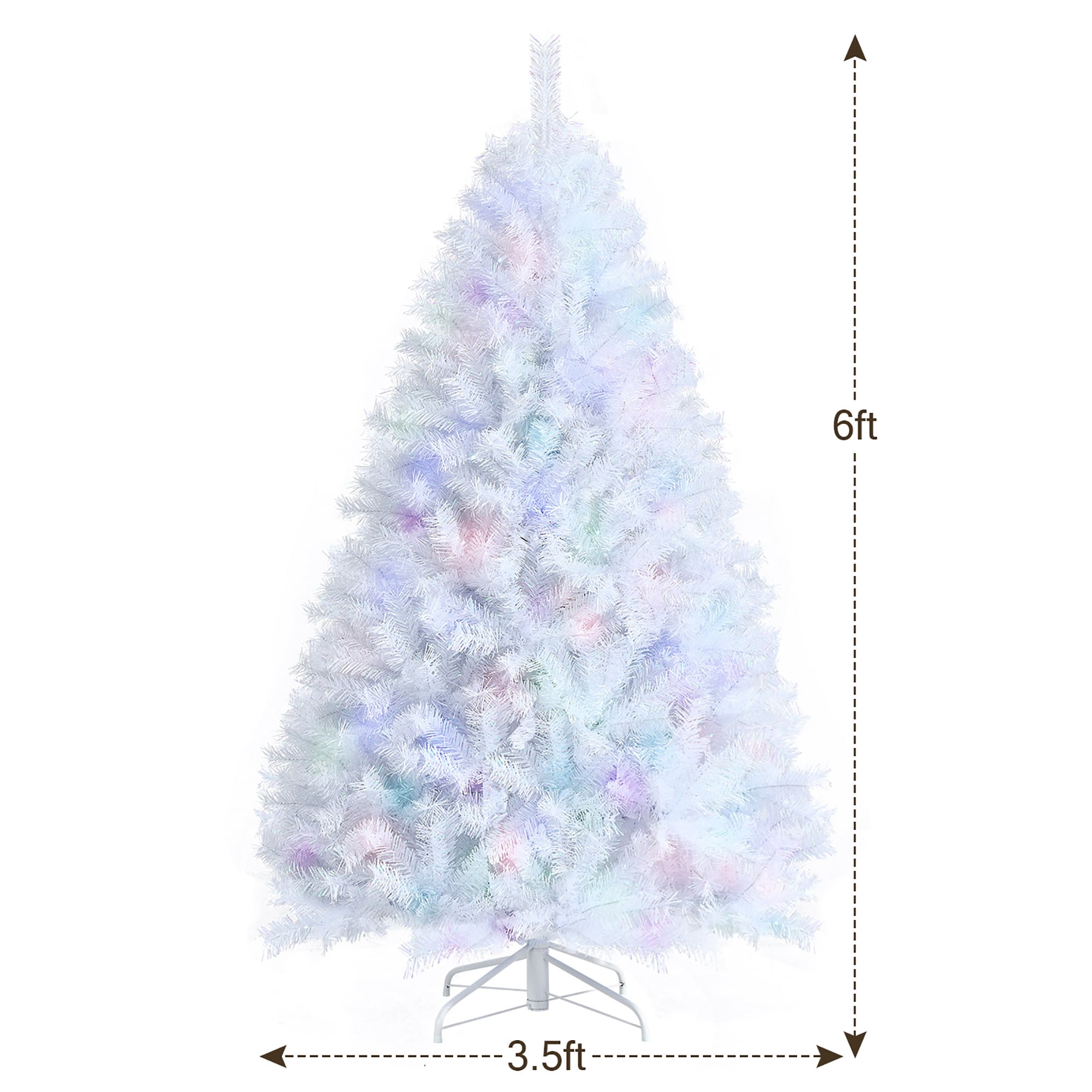 Costway 6 Ft White Artificial Christmas Tree In The Artificial   64662099 