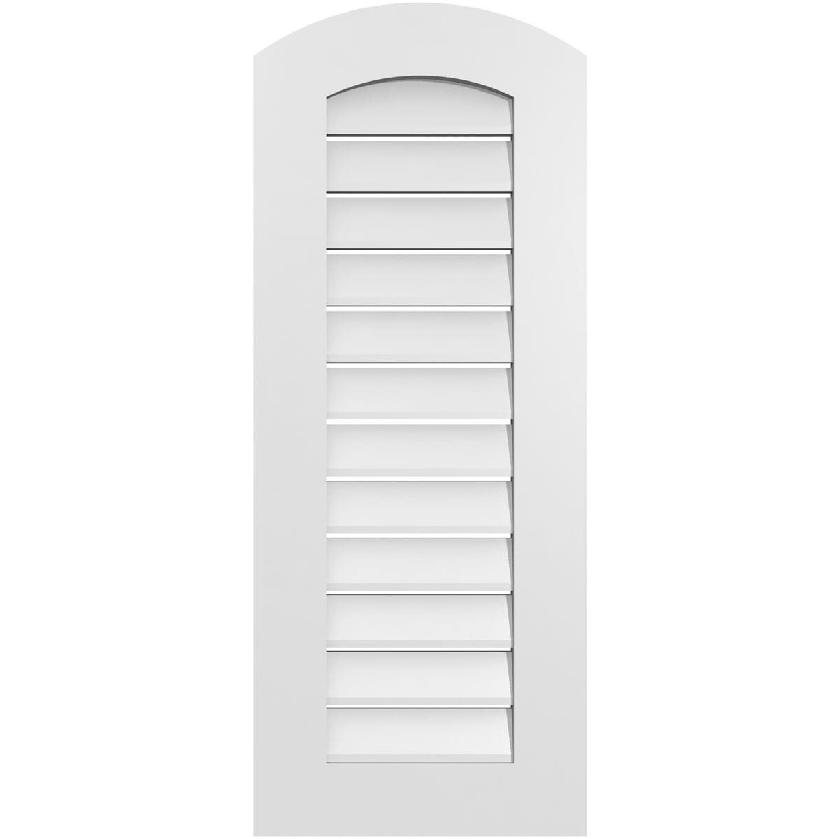 Ekena Millwork GVPAR16X4001SF 16-Inches x 40-Inches Off-white Round top PVC Gable Louver Vent