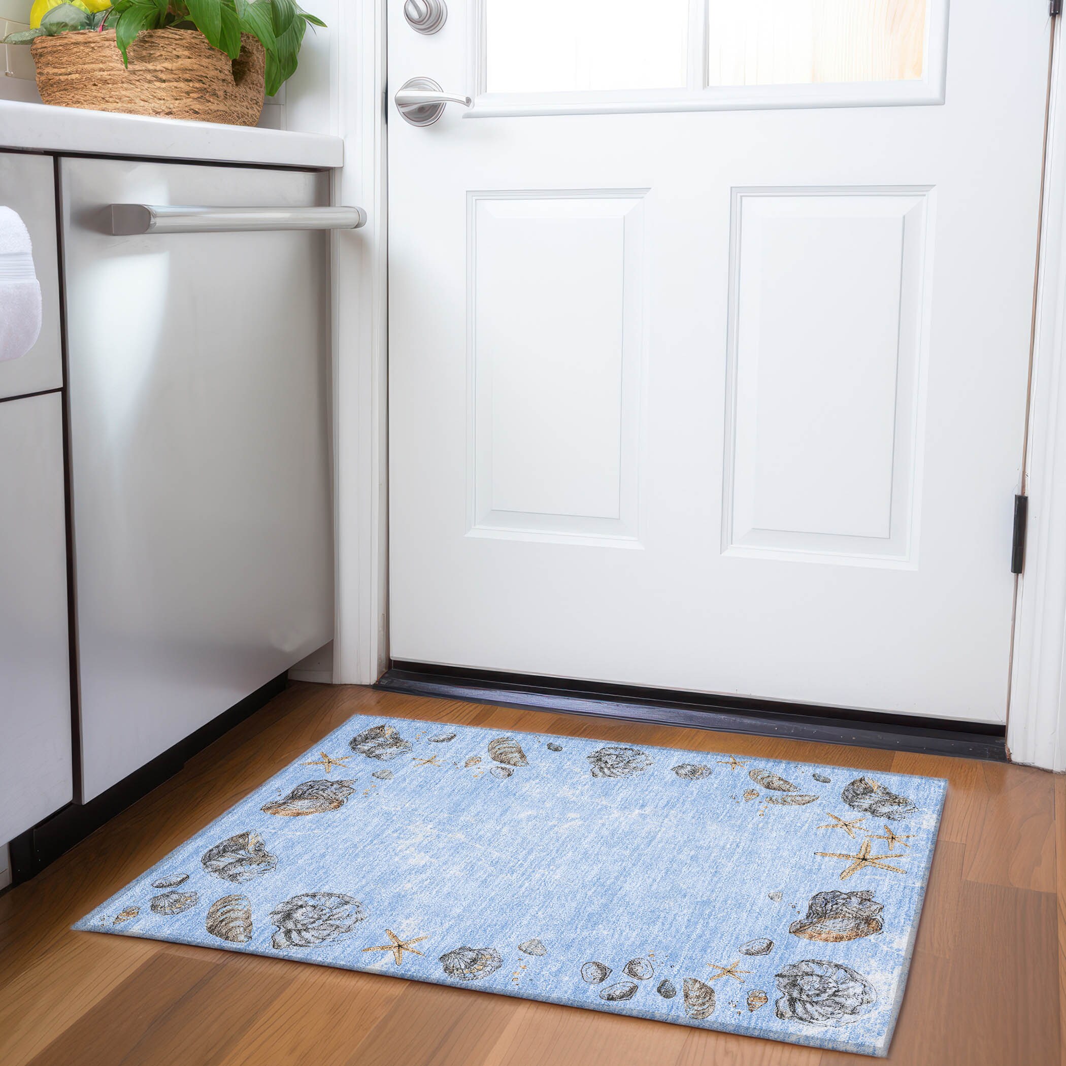 Addison Rugs AMF188BL20X30 Mayfield AMF188BL 2 x 3 (ft) Loomed Blue Rectangular Indoor Geometric Machine washable Pet Friendly Area rug