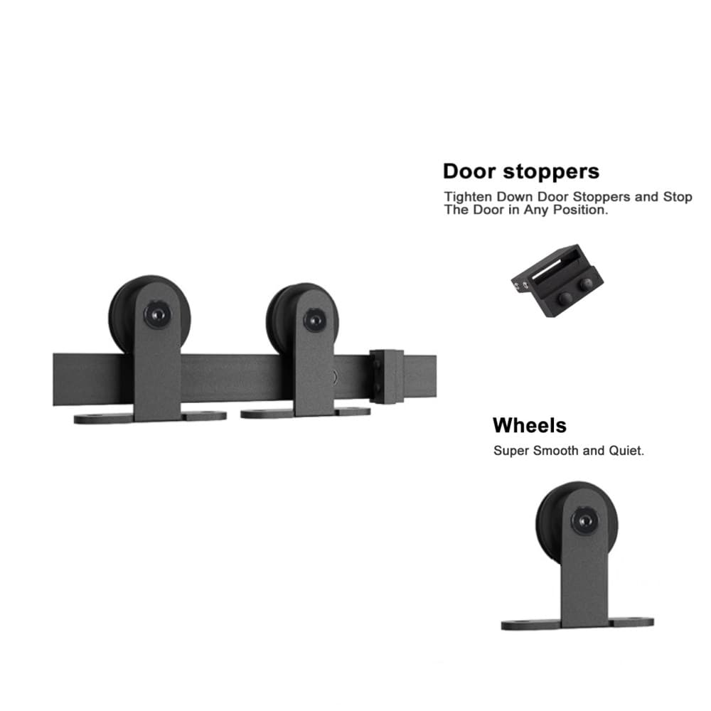 RELIABILT 78-in Matte Black Indoor Top Mount Single Barn Door Hardware ...