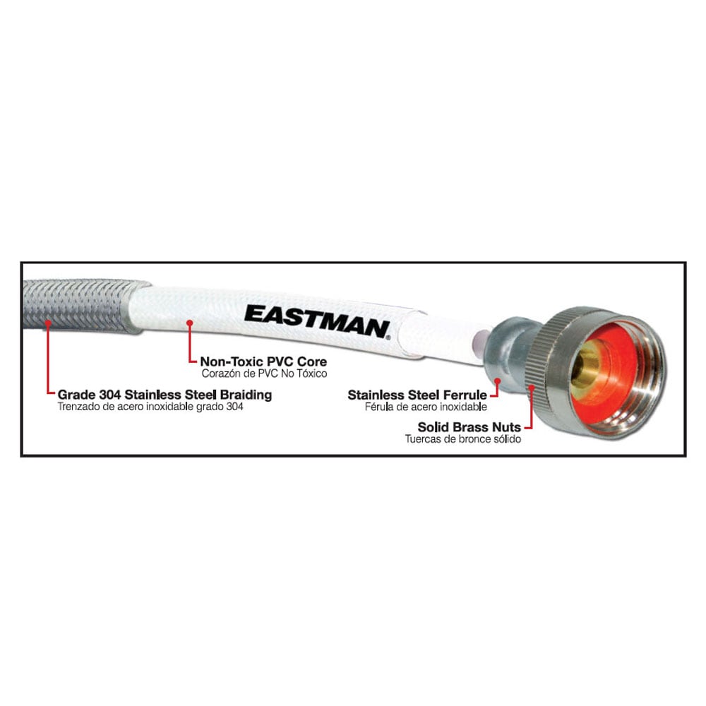EASTMAN 2-Pack 6-ft 3/4-in Fht Inlet x 3/4-in Fht Outlet Stainless ...