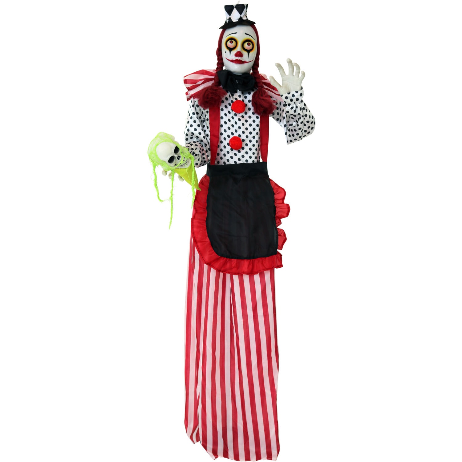 Haunted Hill Farm HHCLOWN-18FLS 5.42-ft Freestanding Talking Lighted Clown Animatronic