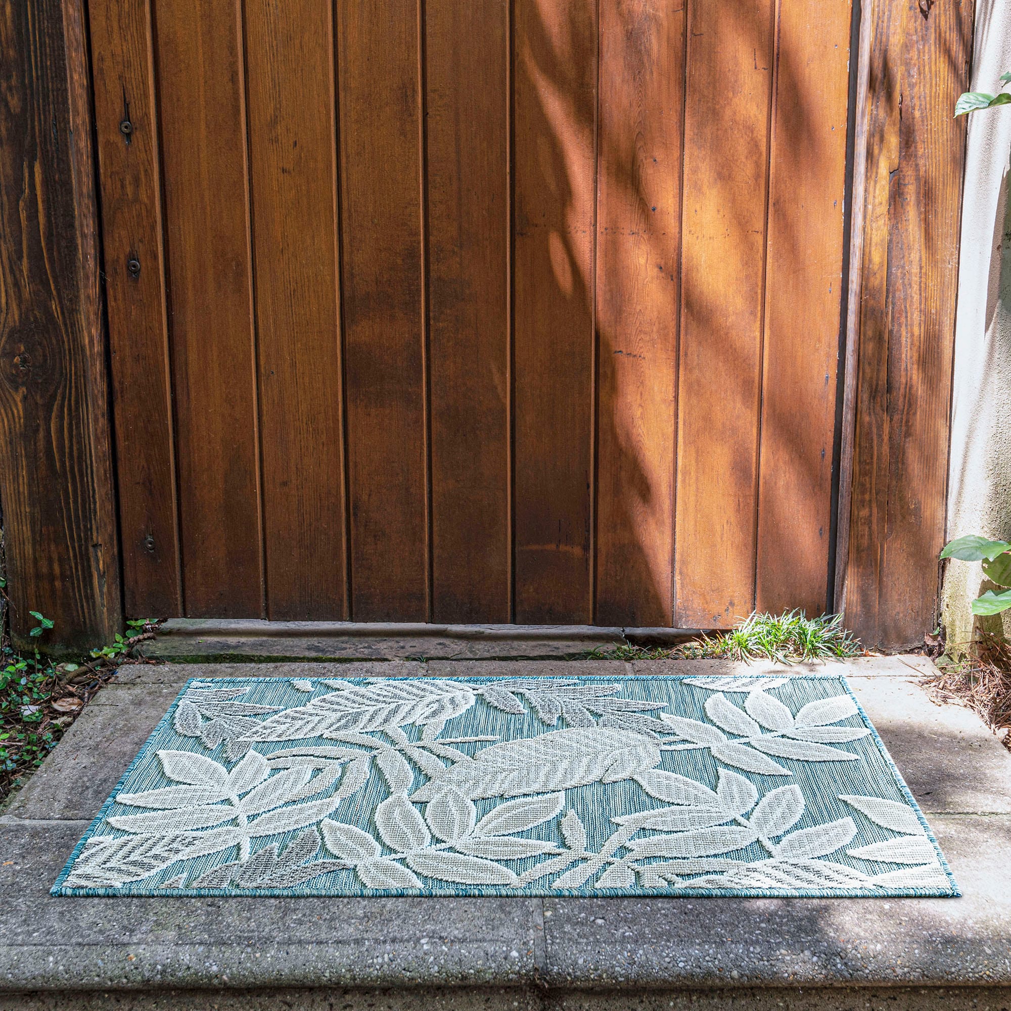Tayse TRP1135 2X3 Tropic 2 x 3 (ft) Flatweave Polypropylene Aqua Rectangular Indoor/Outdoor Throw rug