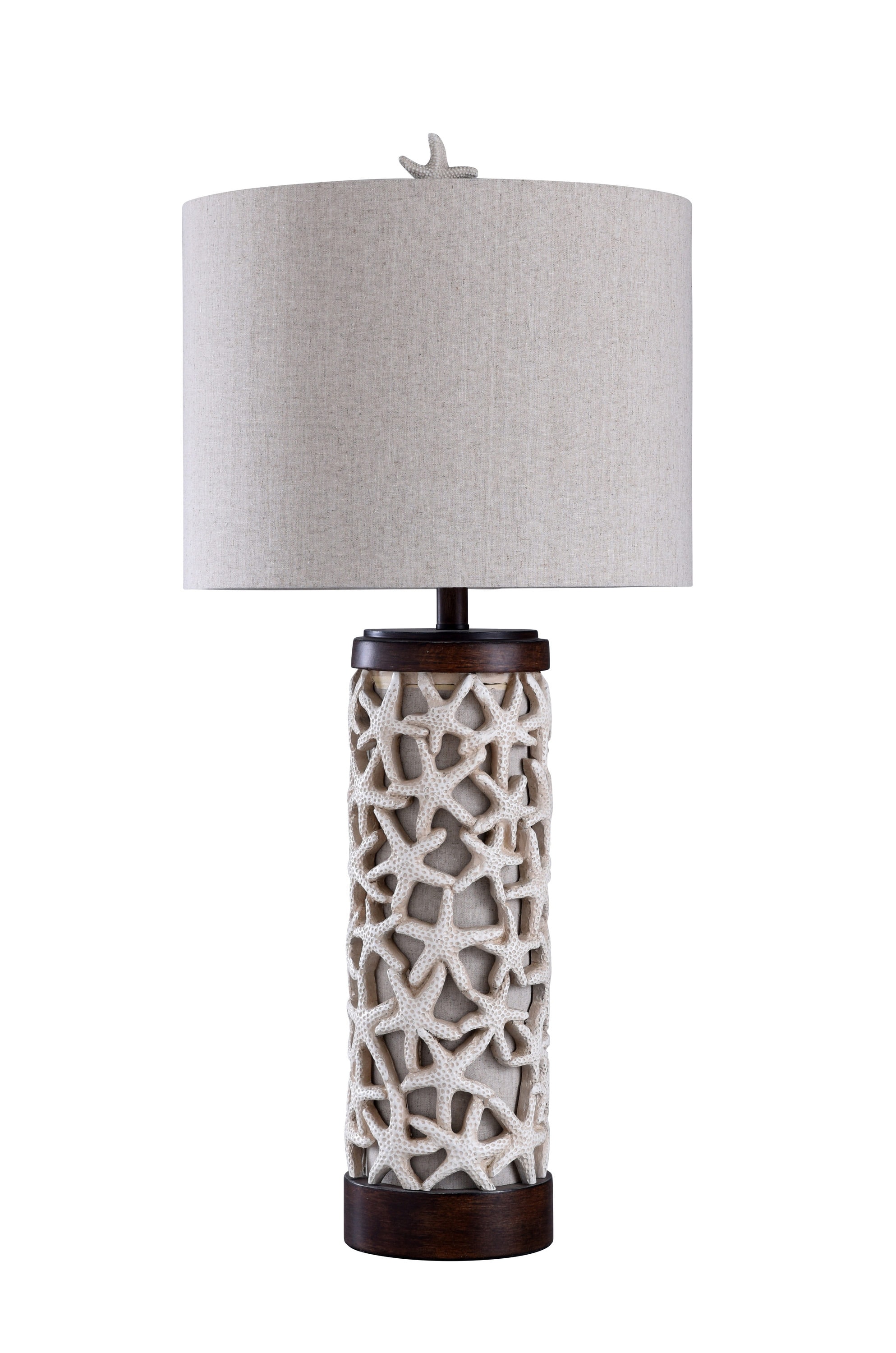 StyleCraft Home Collection L310608DS 34-in Sand Shell, Bronze 3-Way Table Lamp with Plastic Shade