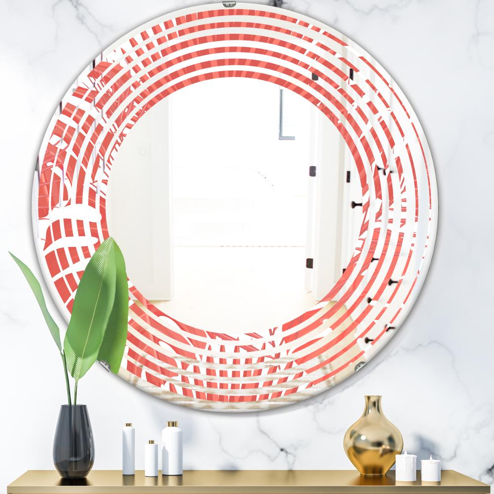 Designart Designart Mirrors 24-in W x 24-in H Round Red Polished ...