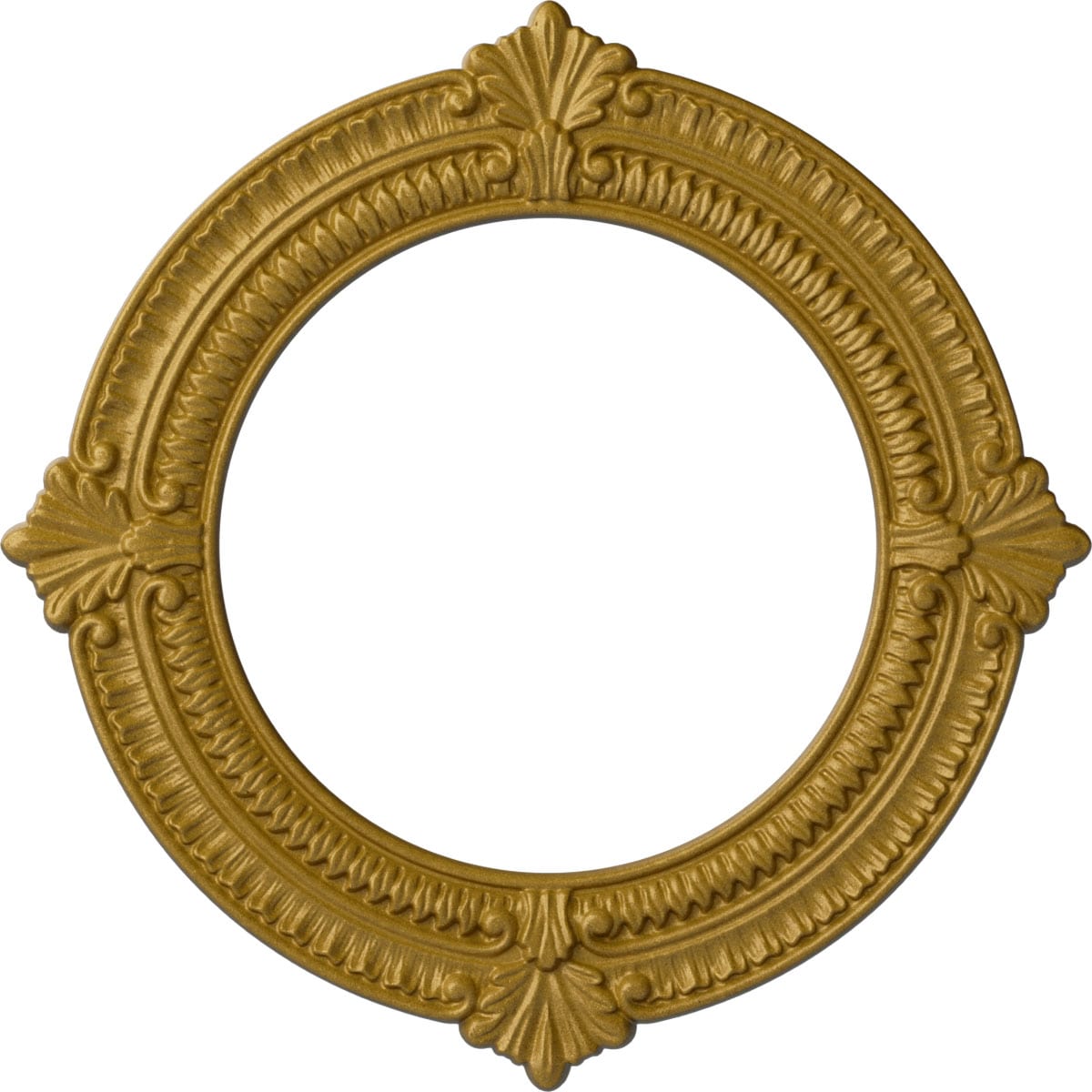 Ekena Millwork CM13BNPGS Benson 13.125-in W x 13.125-in L Painted Pharaohs Gold Polyurethane Whole Ceiling Medallion